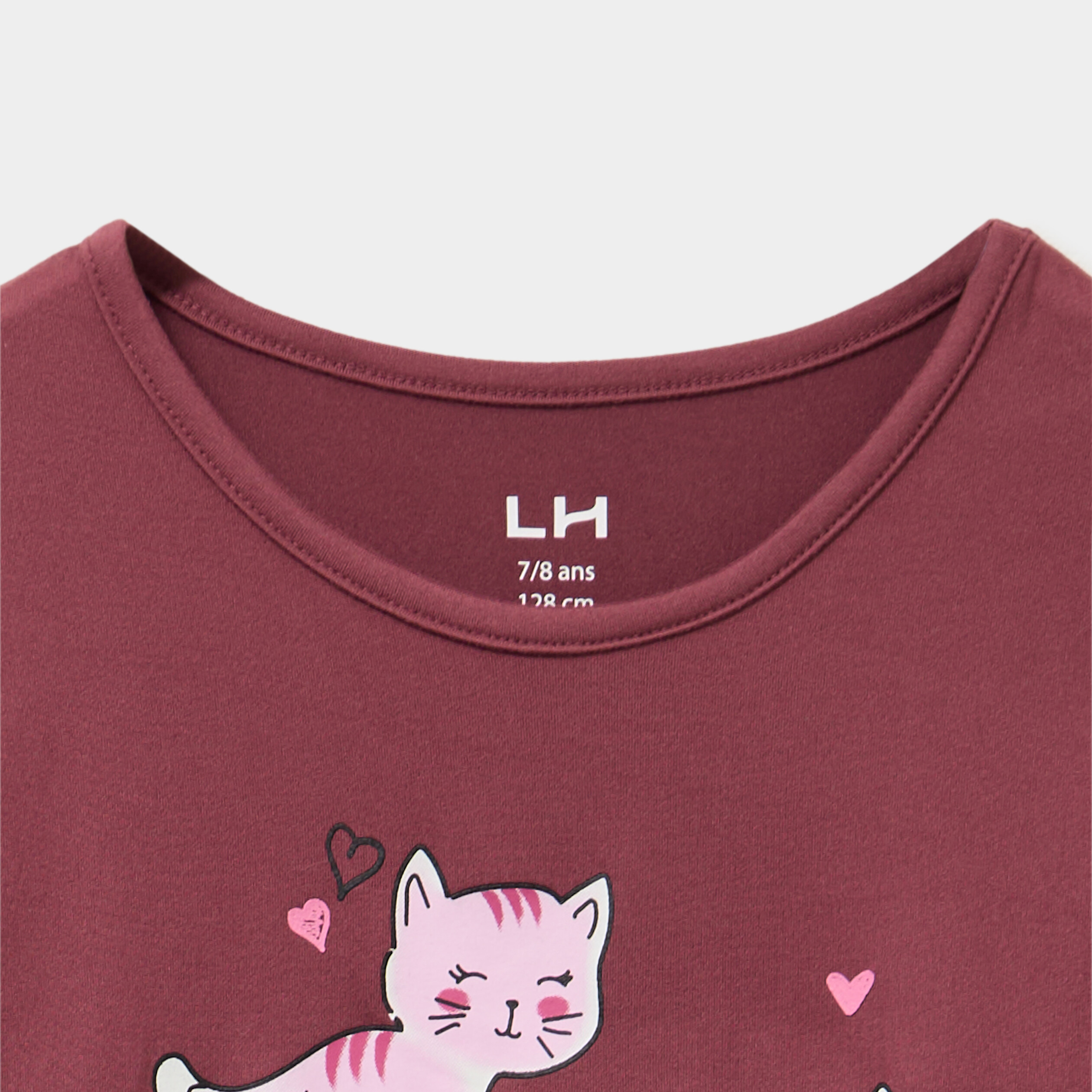 Ensemble pyjama legging et t-shirt vieux rose fille