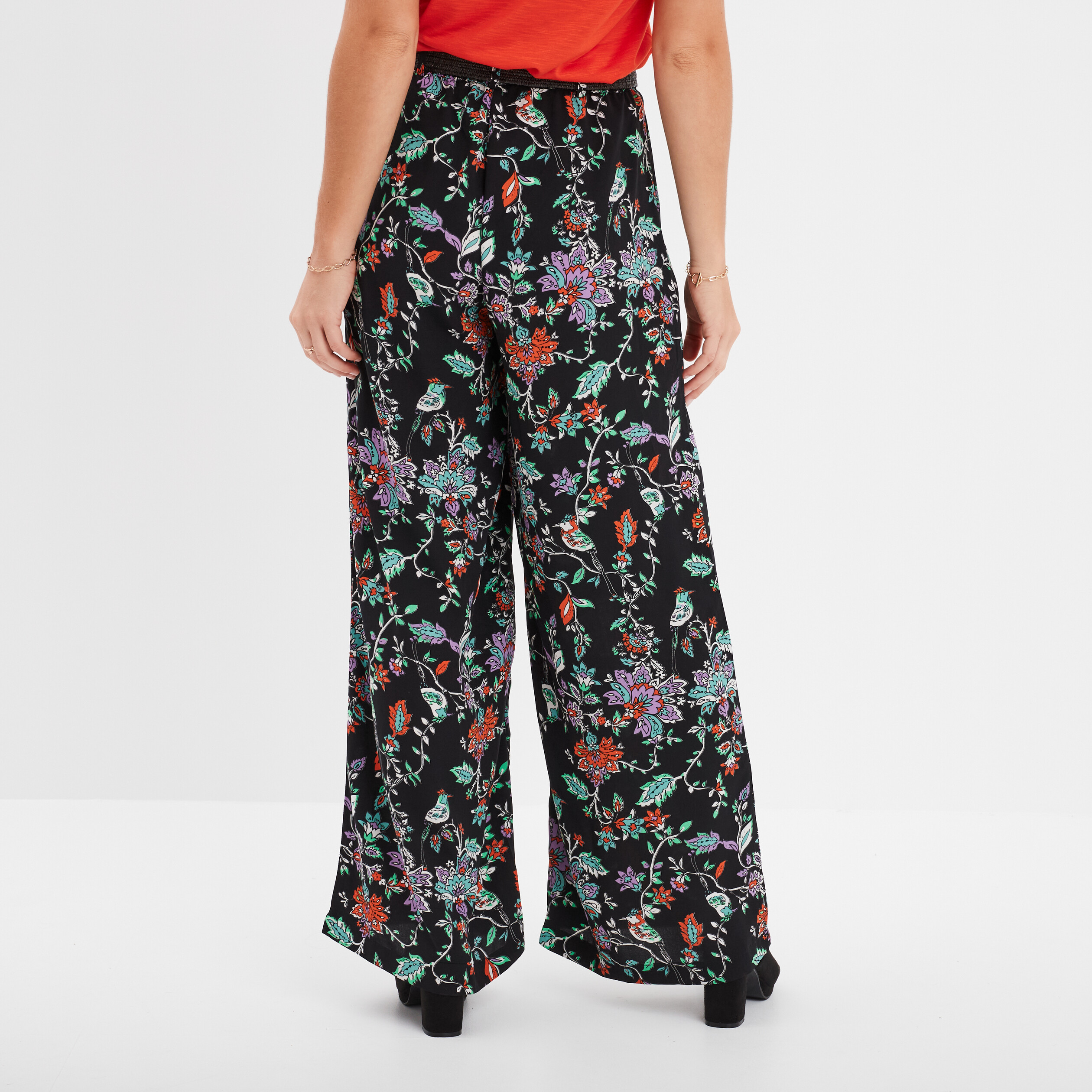 Pantalon Large Jambe Évasée CHICTRY Pour Femme - Fluide Oriental Arabe Danse Du Ventre Performance Tutu Danse Moderne