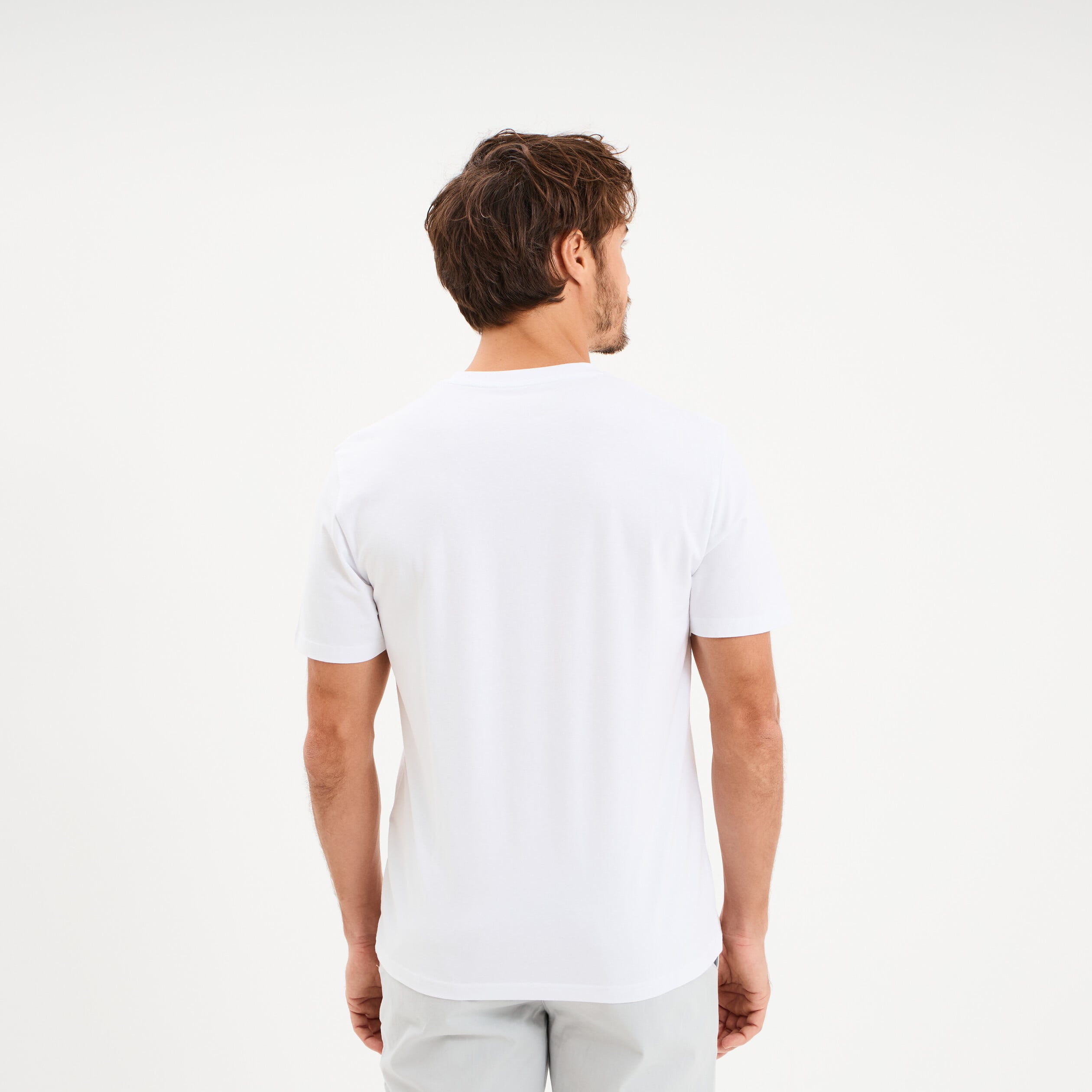 T-shirt slim stretch manches courtes blanc homme
