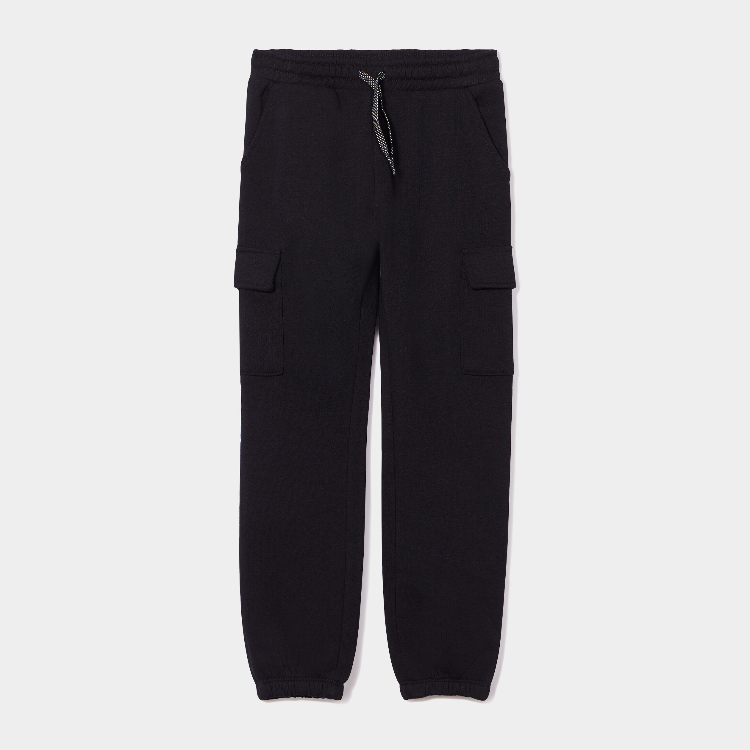 pantalon de jogging cargo bas elastique noir fille Pantalon de jogging cargo bas élastiqué noir fille
