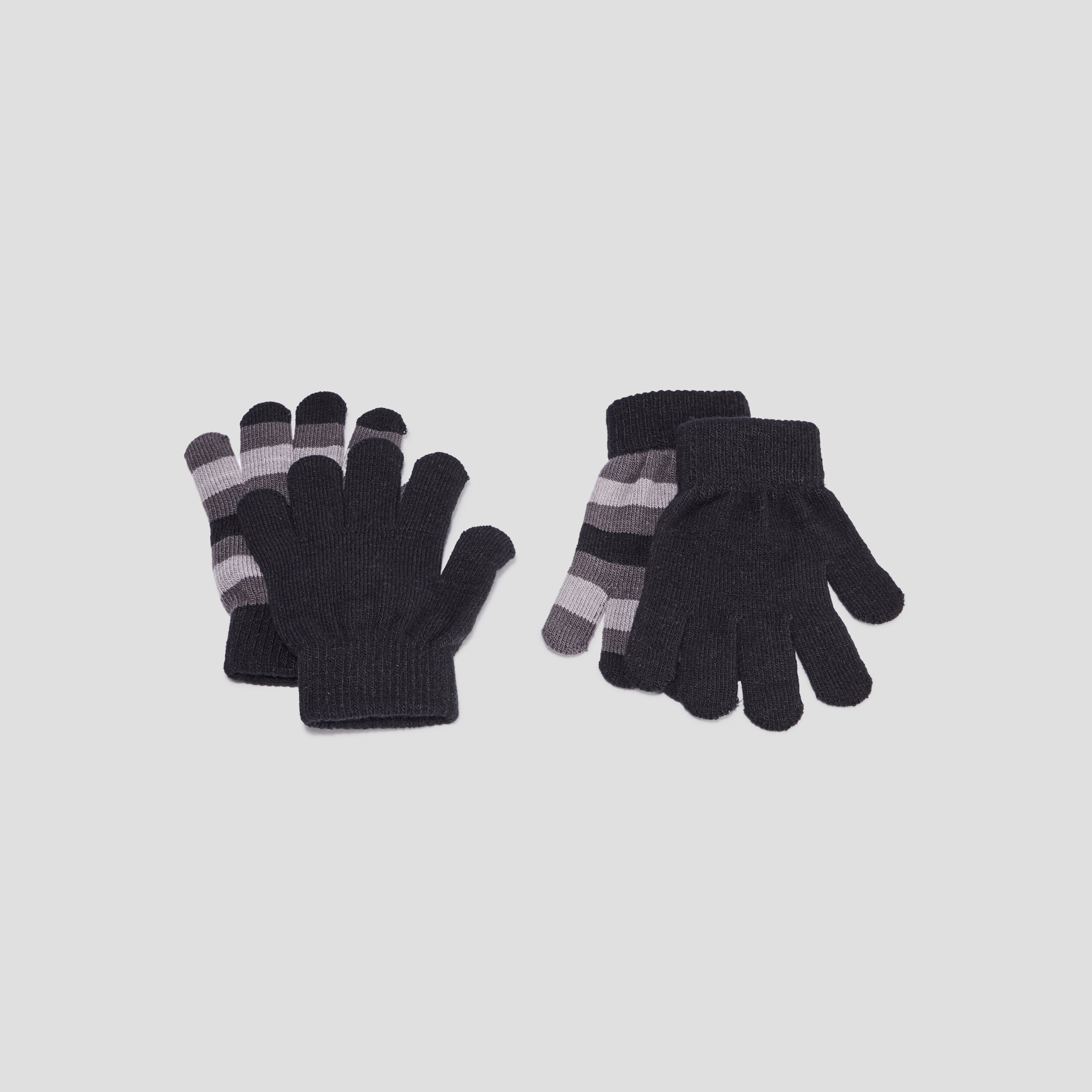 Lot 2 paires gants noir gar&ccedil;on