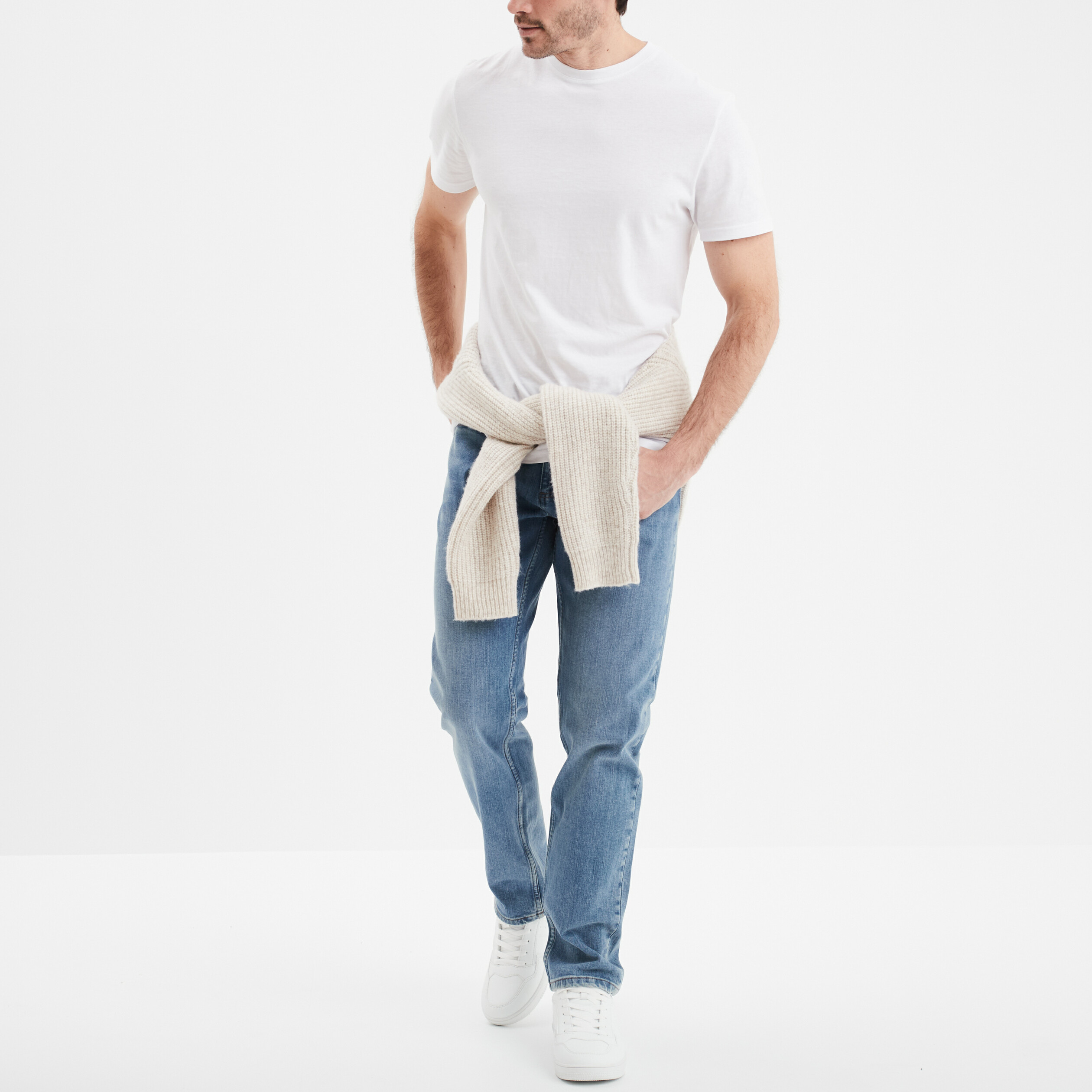 Jeans regular 5 poches denim double stone homme