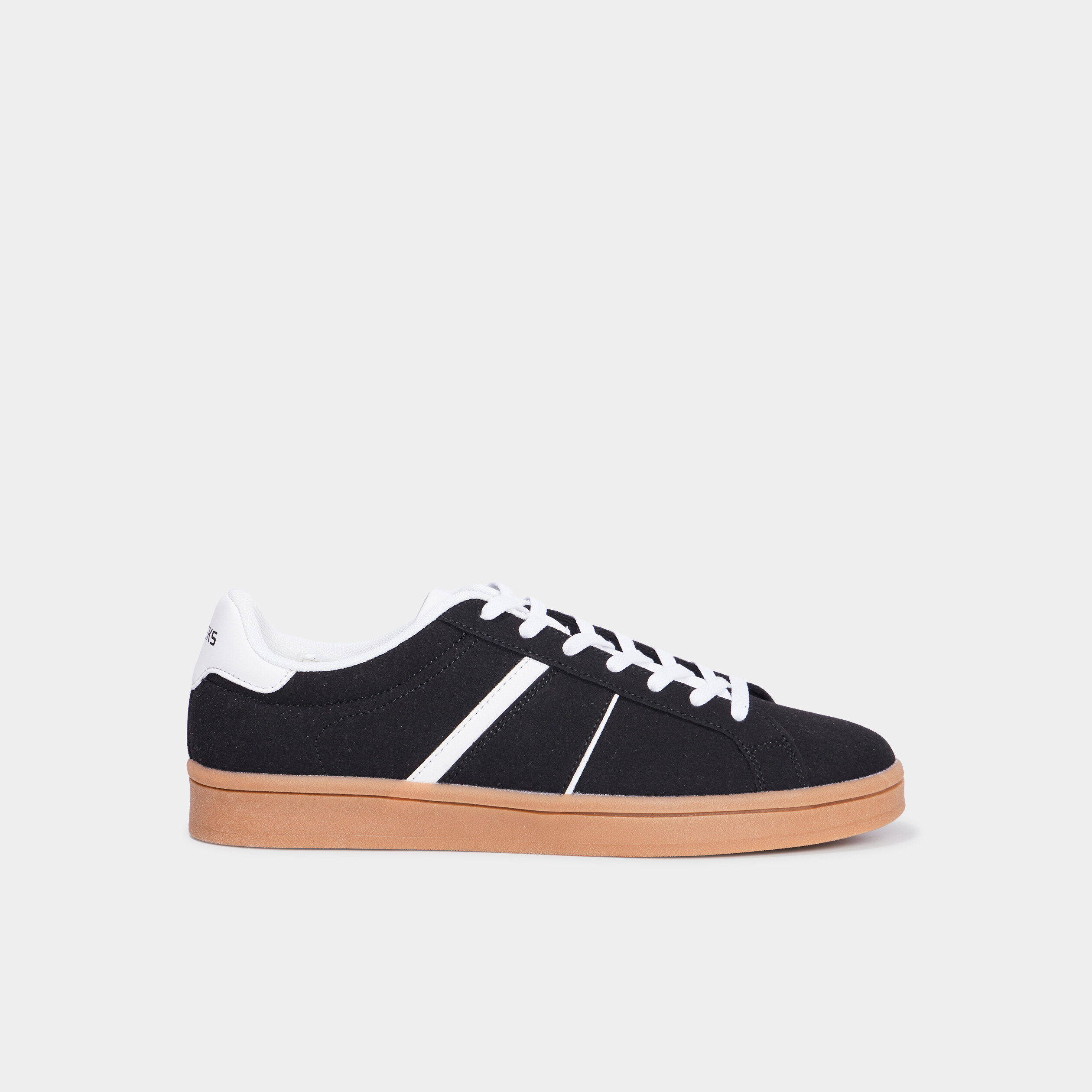 tennis basses a lacets effet daim noir homme Tennis basses à lacets effet daim noir homme