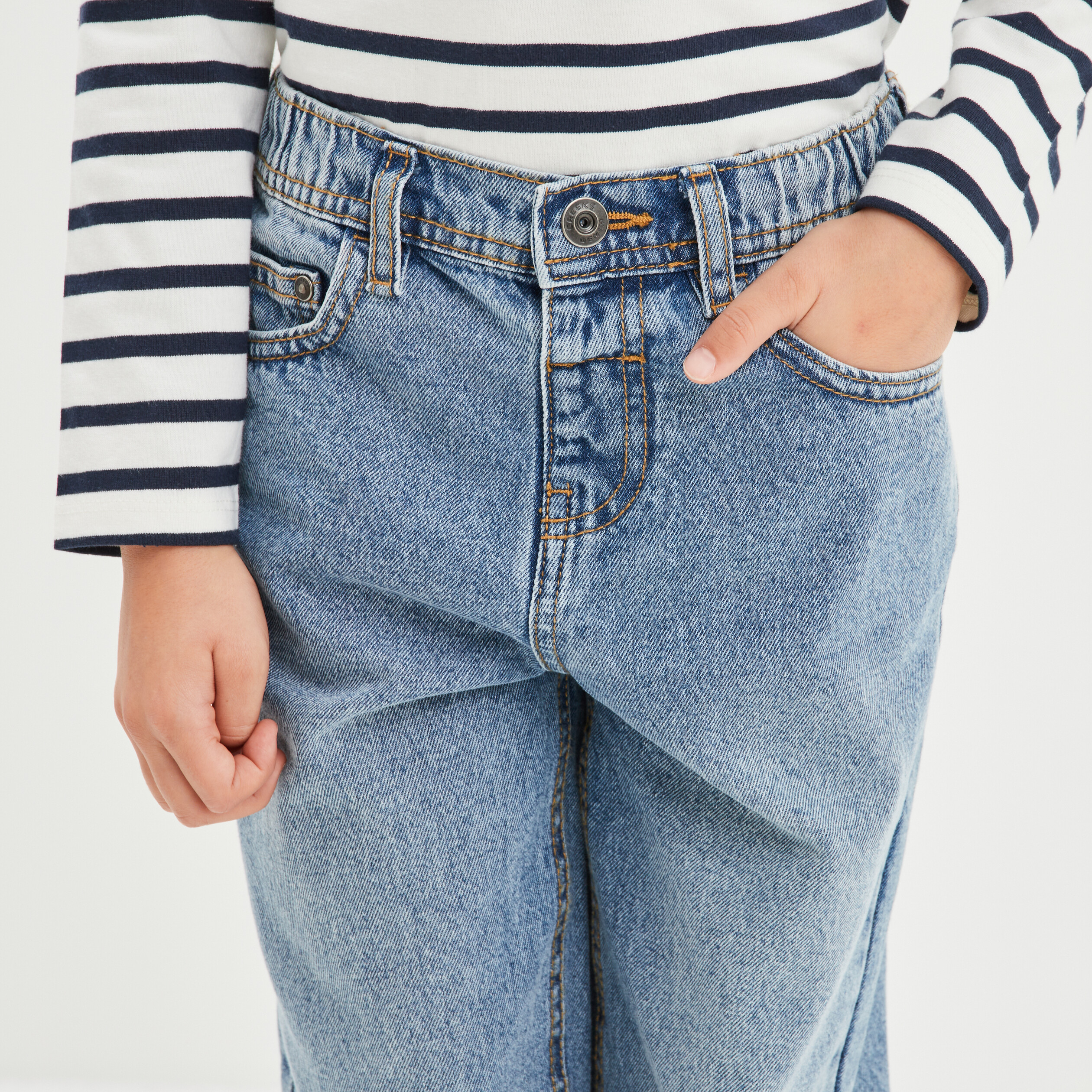 jeans ballon 5 poches coton denim bleach garcon Jeans ballon 5 poches coton denim bleach garçon