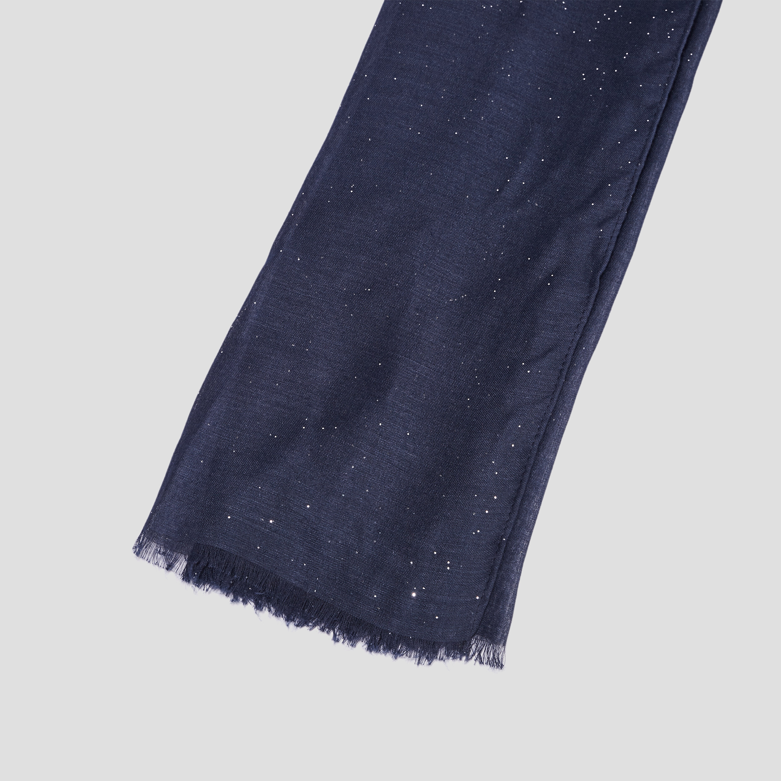 foulard bords a franges fines bleu marine femme Foulard bords à franges fines bleu marine femme