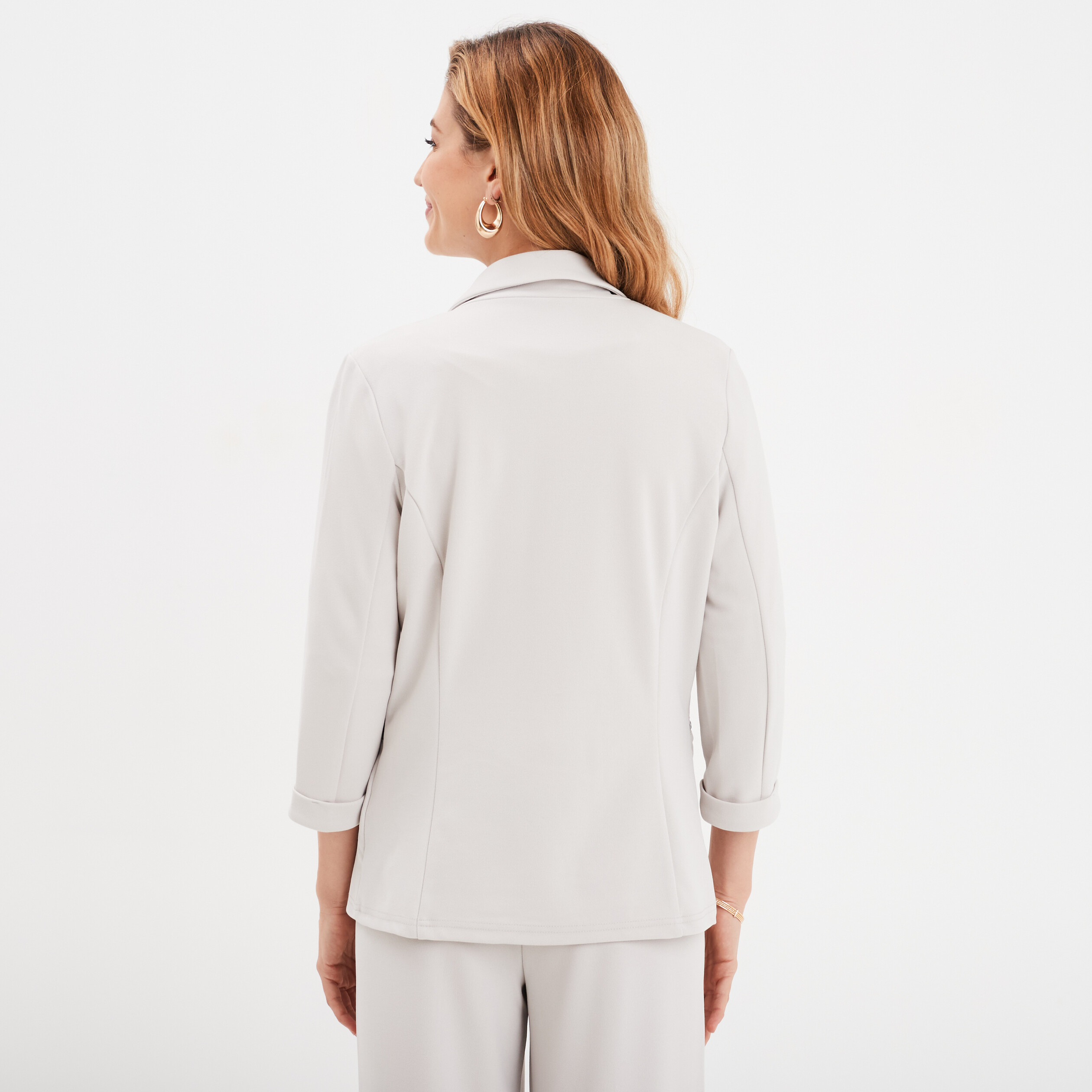 veste blazer cintre manches 34 gris clair femme Veste blazer cintré manches 3/4 gris clair femme