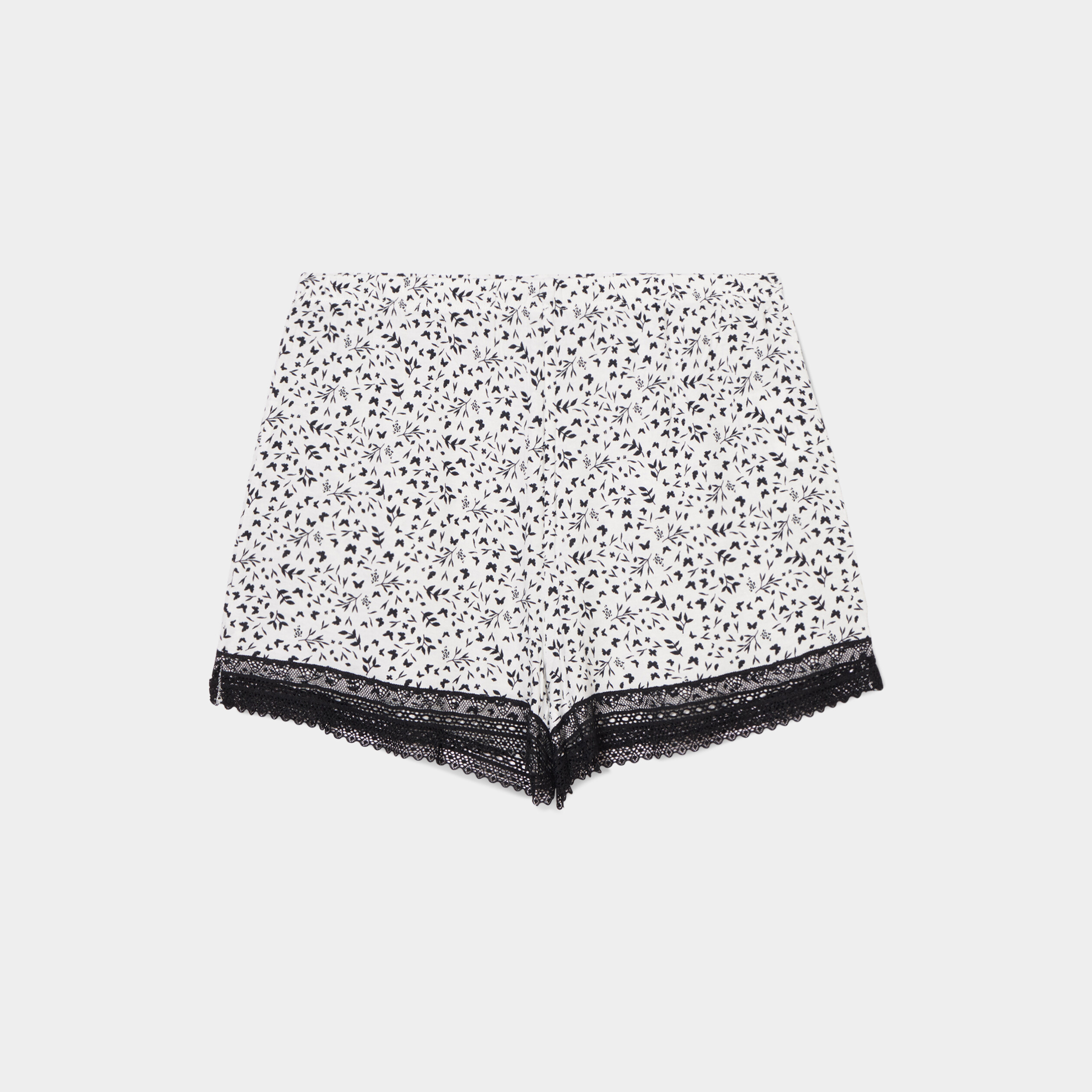 short de pyjama avec dentelle ecru femme Short de pyjama avec dentelle ecru femme