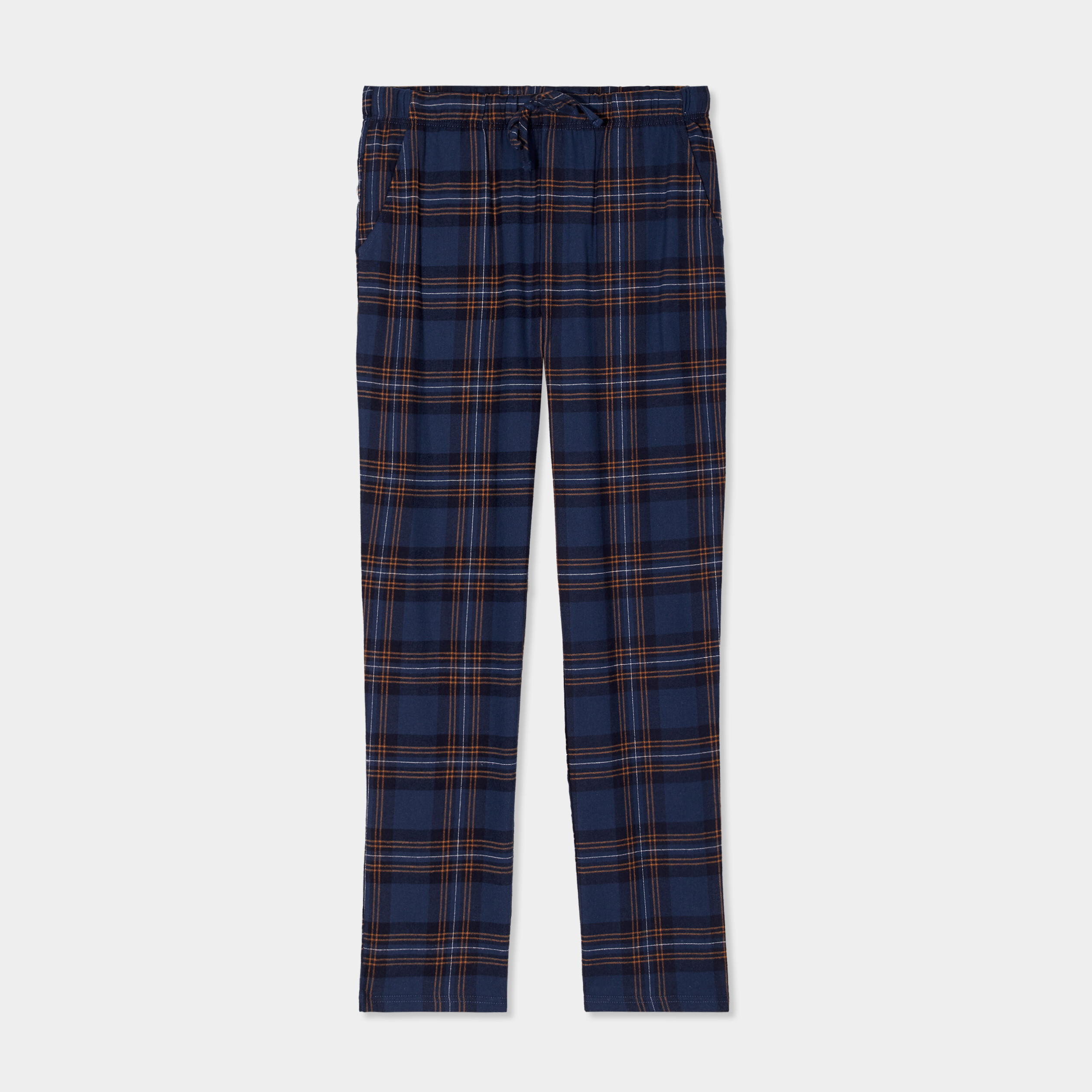 pantalon de pyjama coton coupe droite bleu homme Pantalon de pyjama coton coupe droite bleu homme