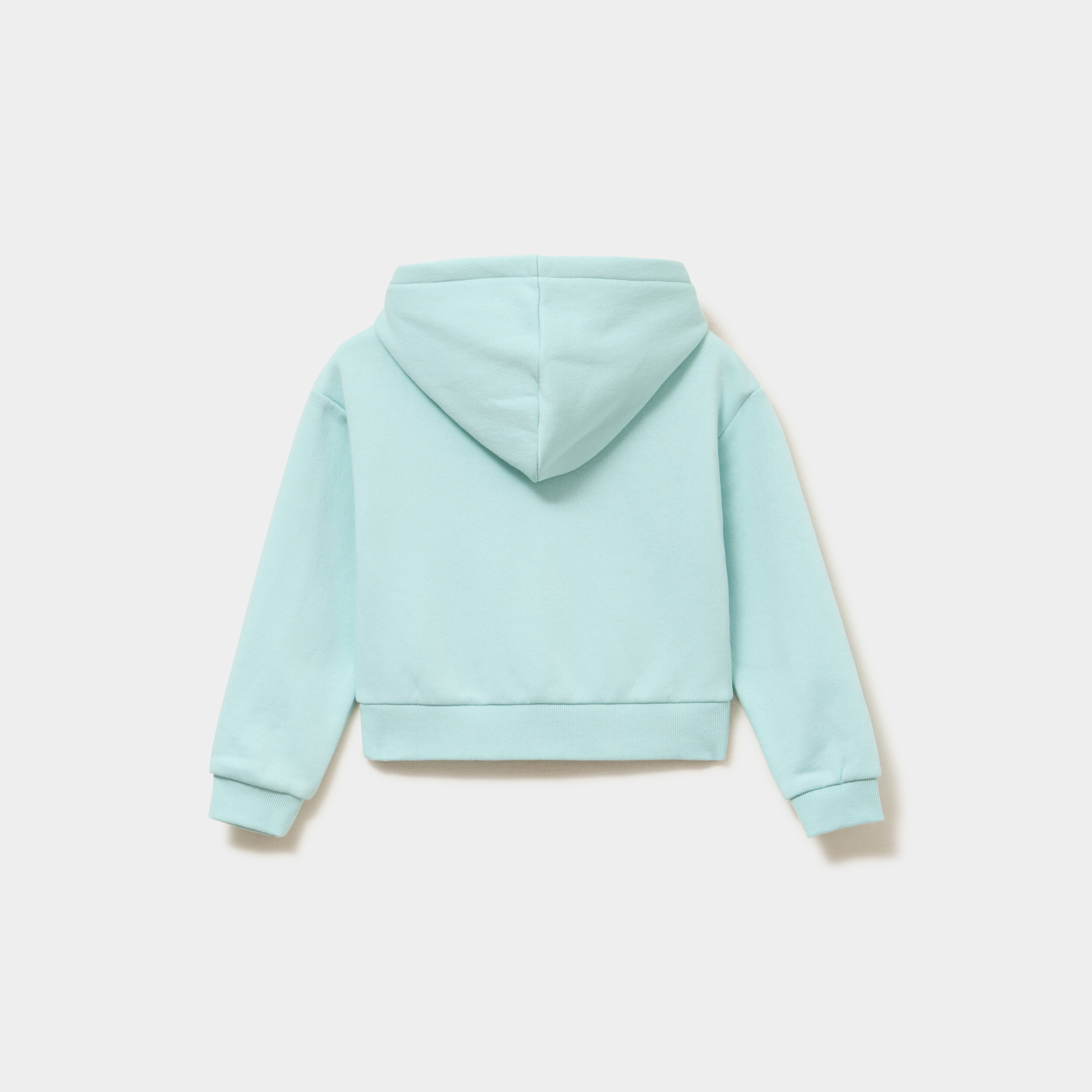 Sweat zipp&eacute; &agrave; capuche vert pastel fille