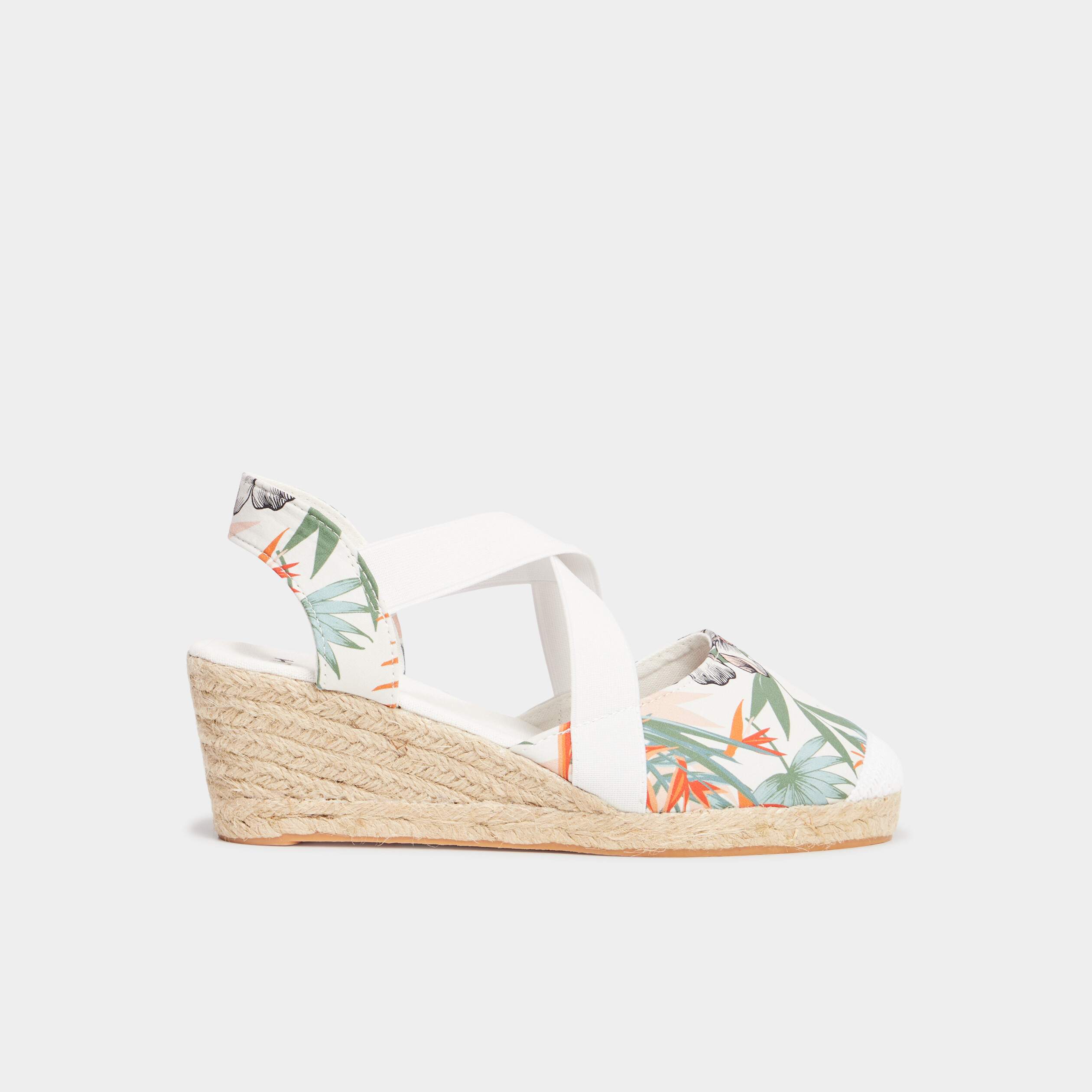 sandales compensees brides croisees multicolore femme Sandales compensées brides croisées multicolore femme