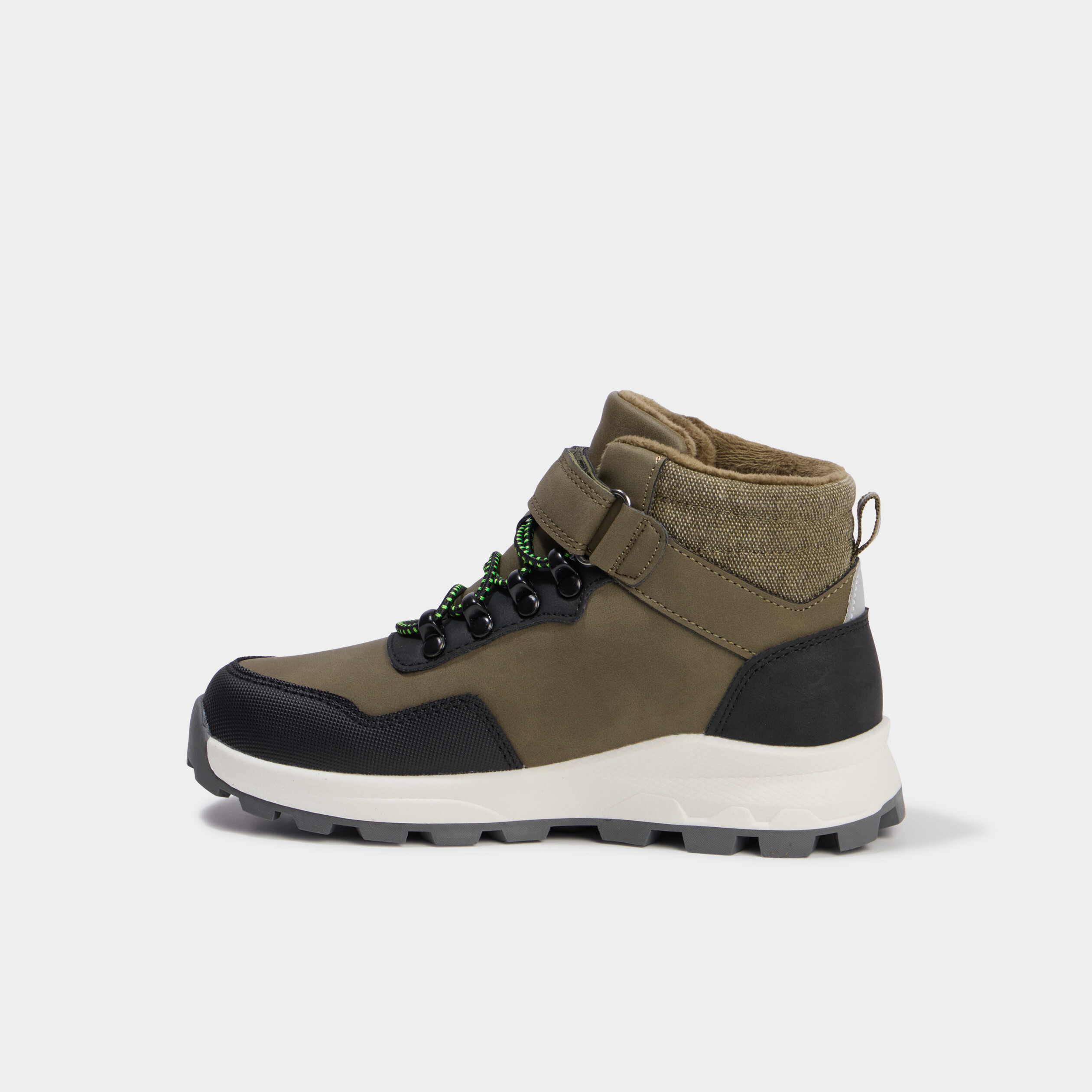 Boots &agrave; scratchs vert kaki gar&ccedil;on