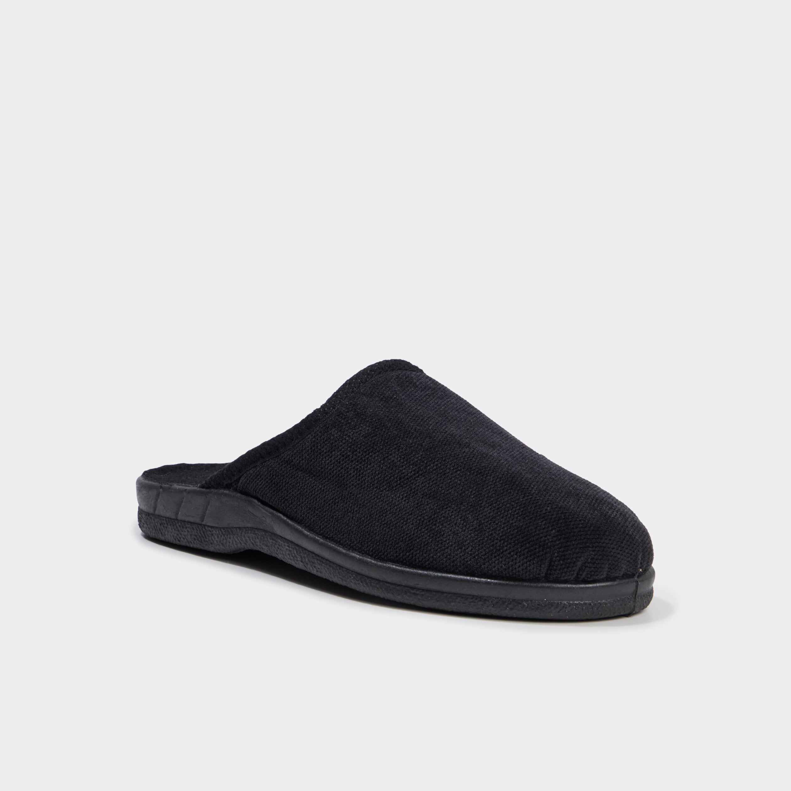 Chaussons mules effet velours noir homme