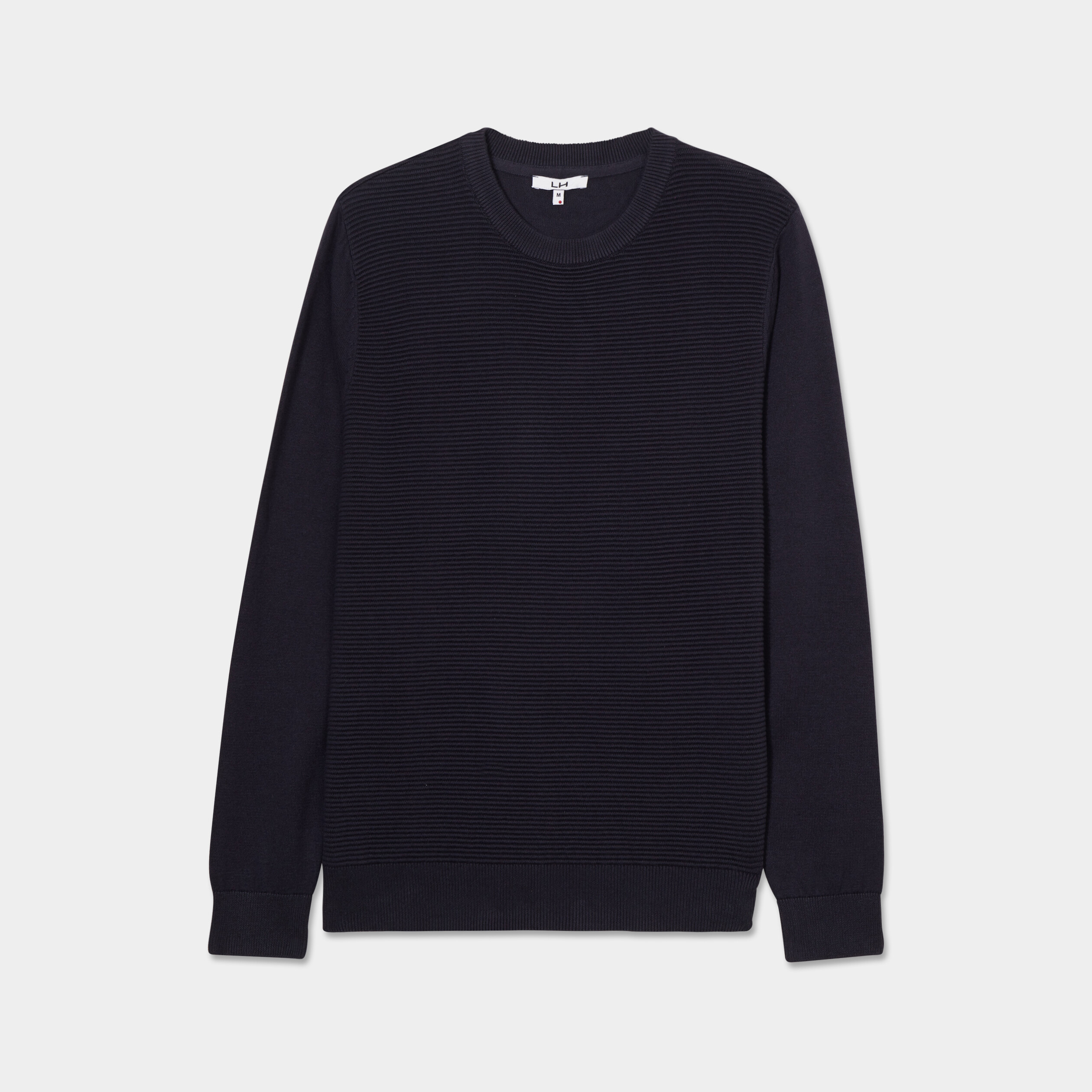 pull col rond coton manches longues bleu fonce homme Pull col rond coton manches longues bleu foncé homme