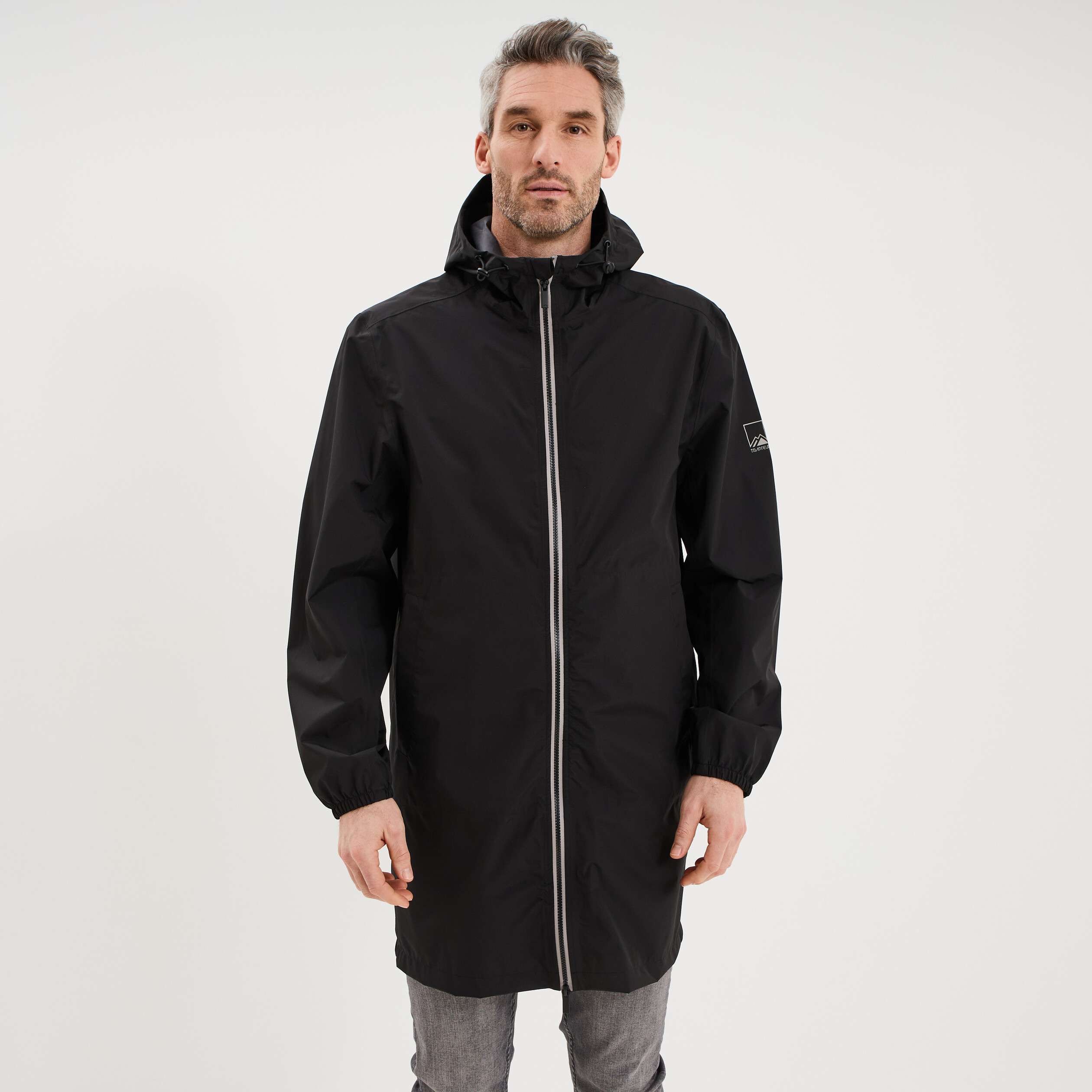 Parka imperm&eacute;able coupe-vent &agrave; capuche noir homme