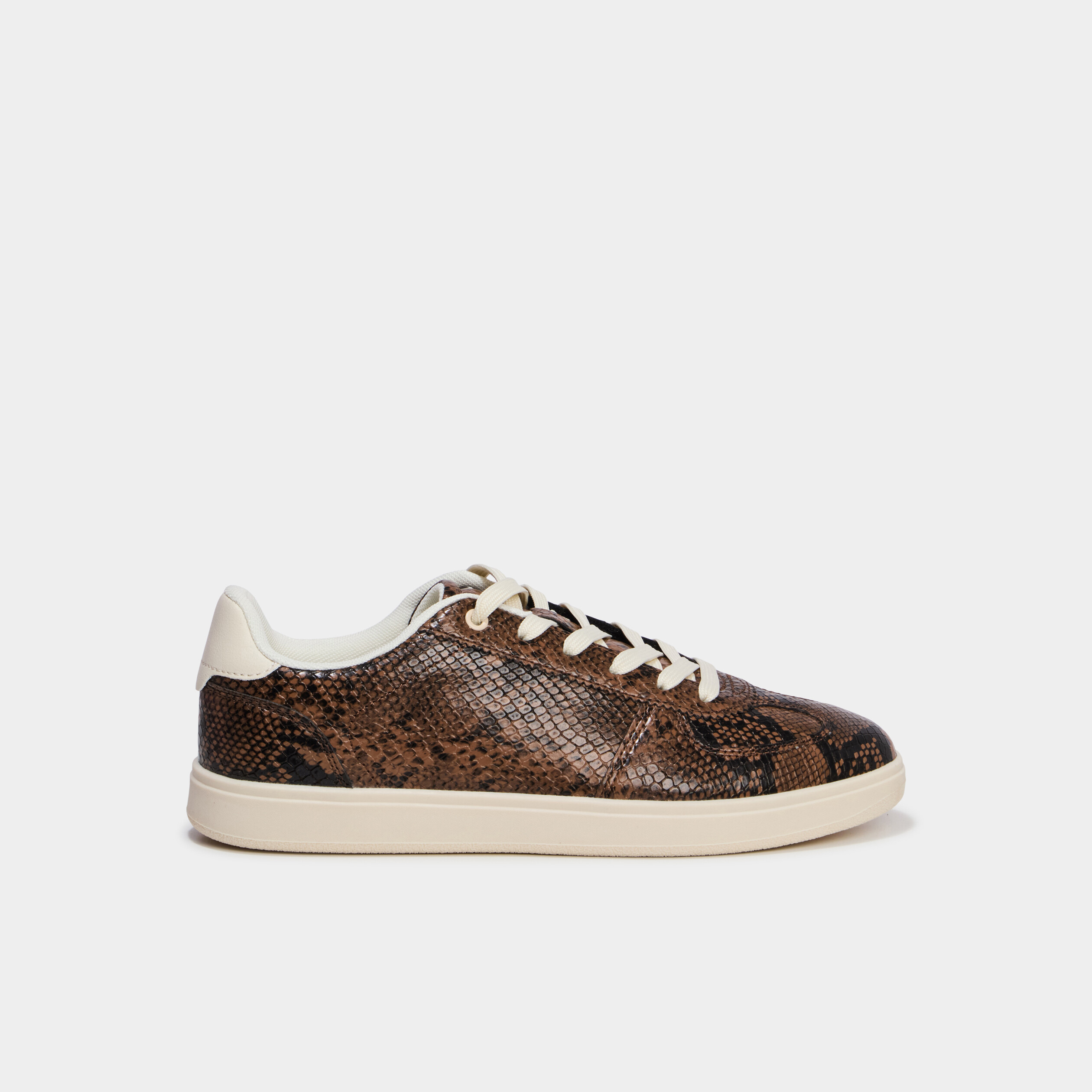 Baskets en similicuir &agrave; lacets multicolore femme