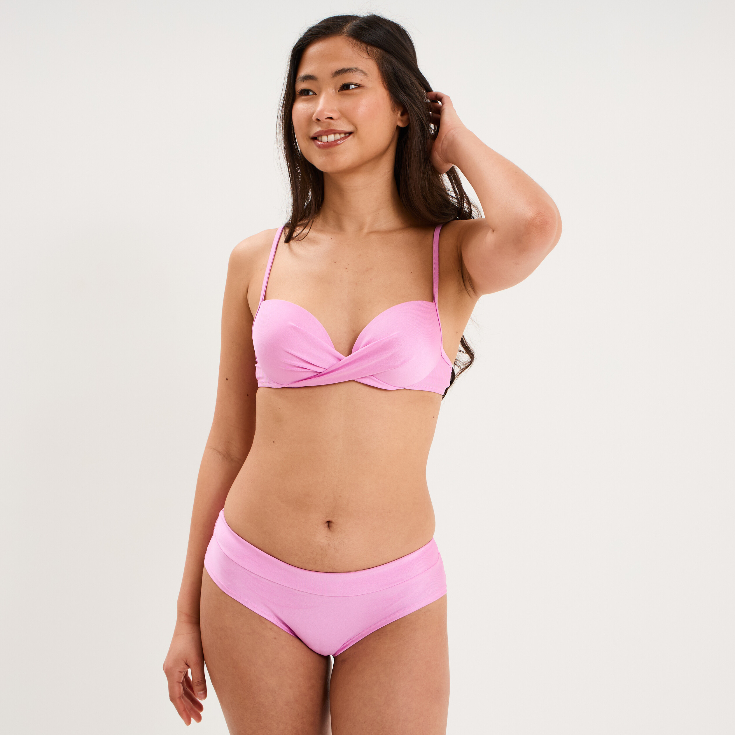 Haut de maillot de bain push up armatur&eacute; rose clair femme