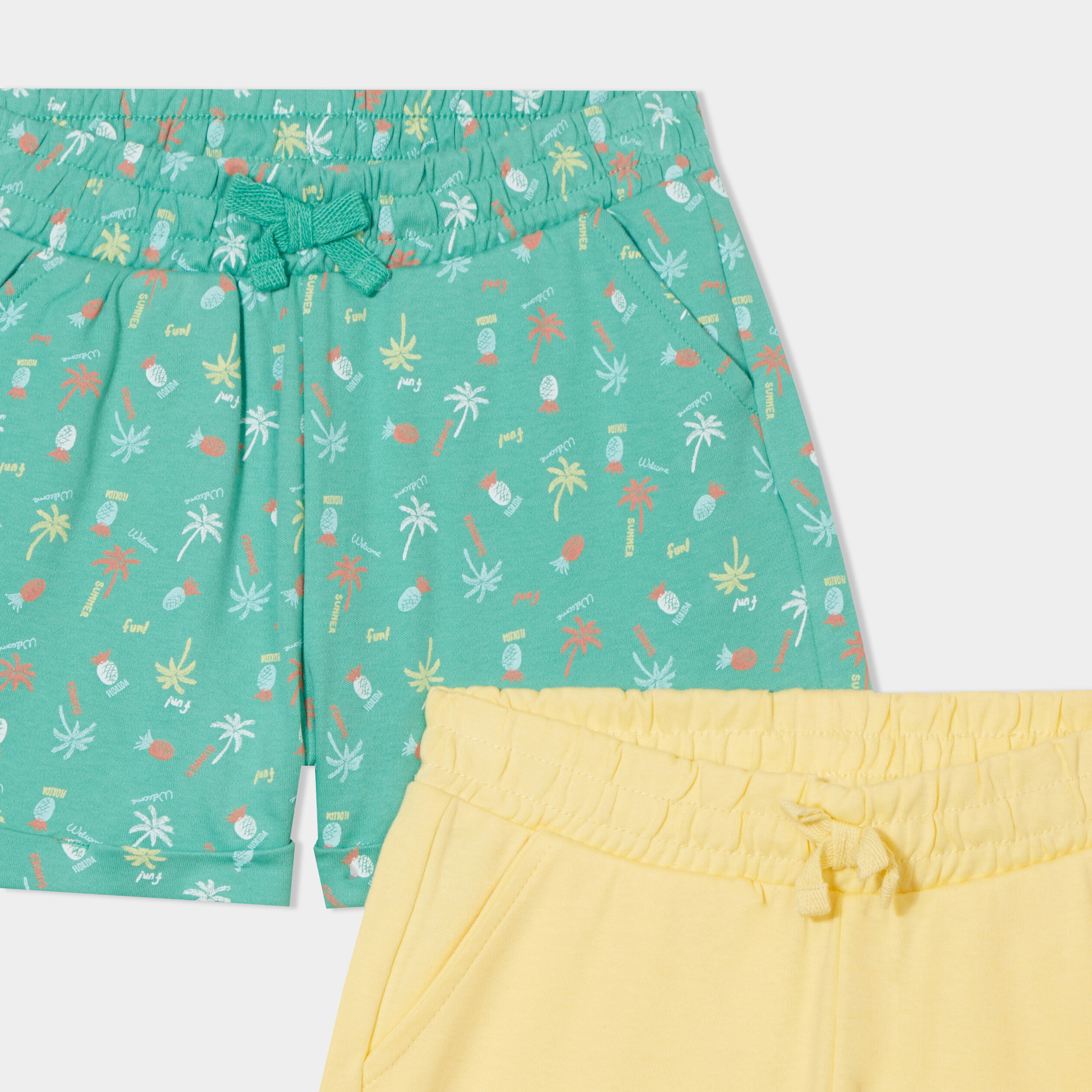 lot 2 shorts vert menthe fille Lot 2 shorts vert menthe fille