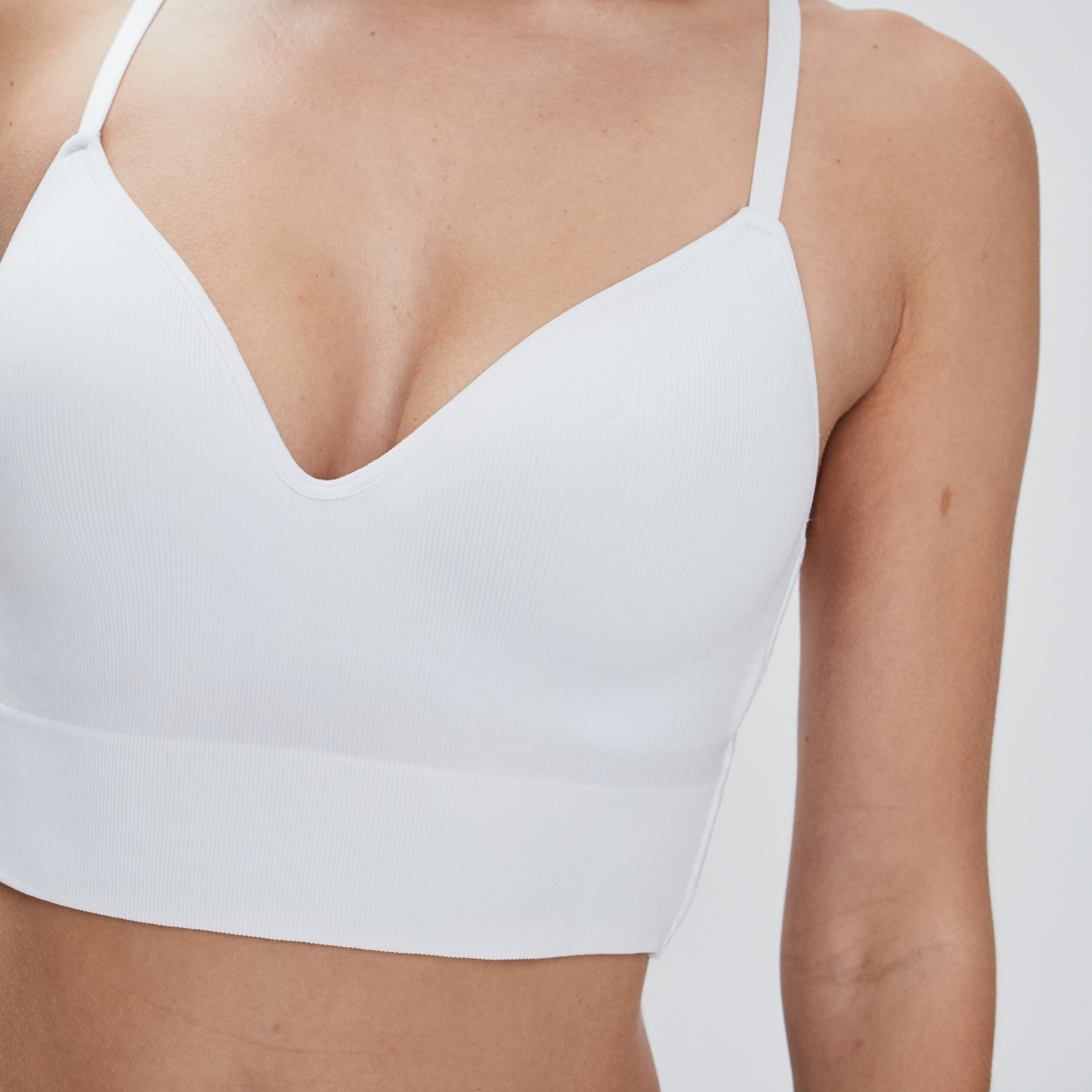 Brassi&egrave;re c&ocirc;tel&eacute;e padd&eacute;e sans armature blanc femme