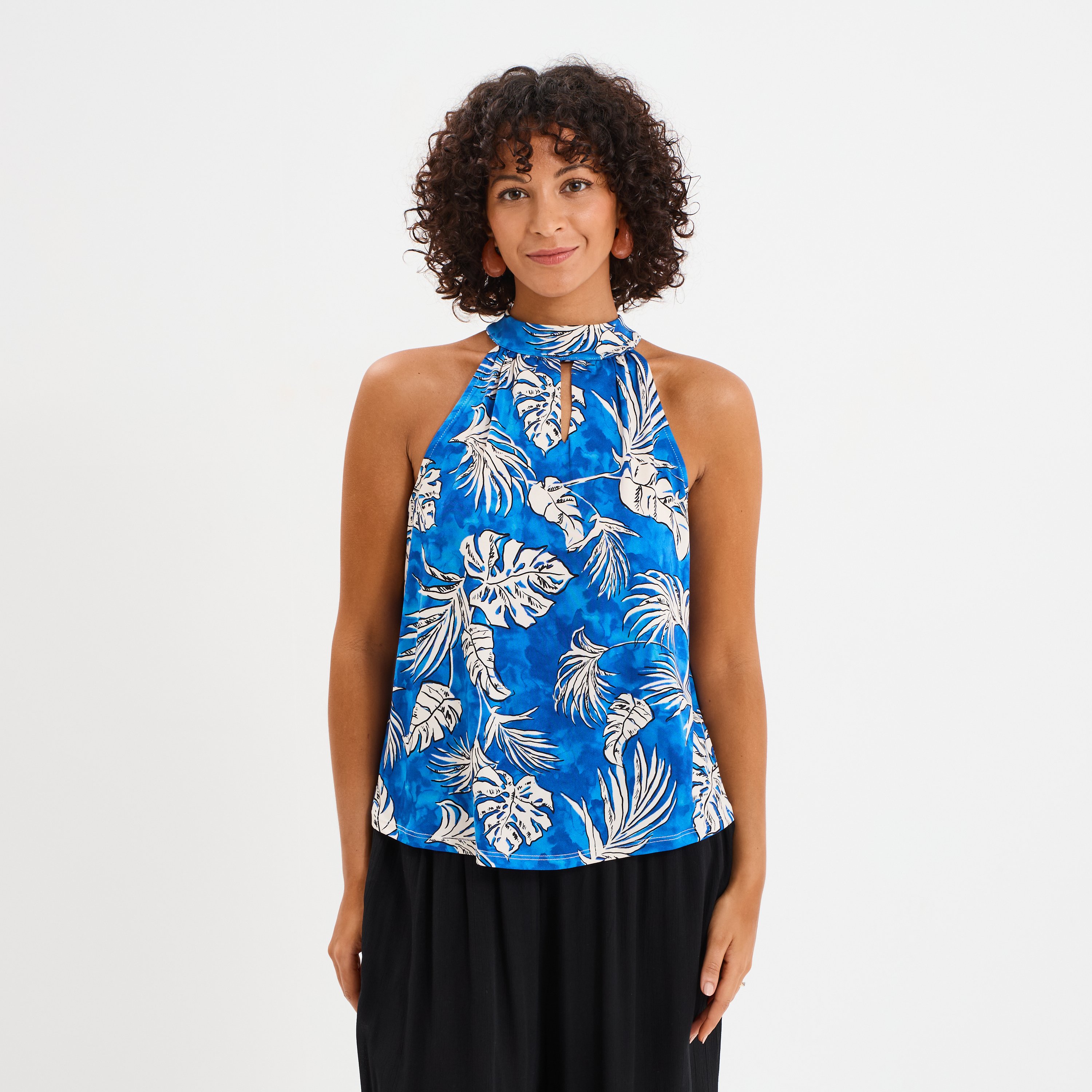 debardeur encolure americaine bleu electrique femme Débardeur encolure américaine bleu electrique femme