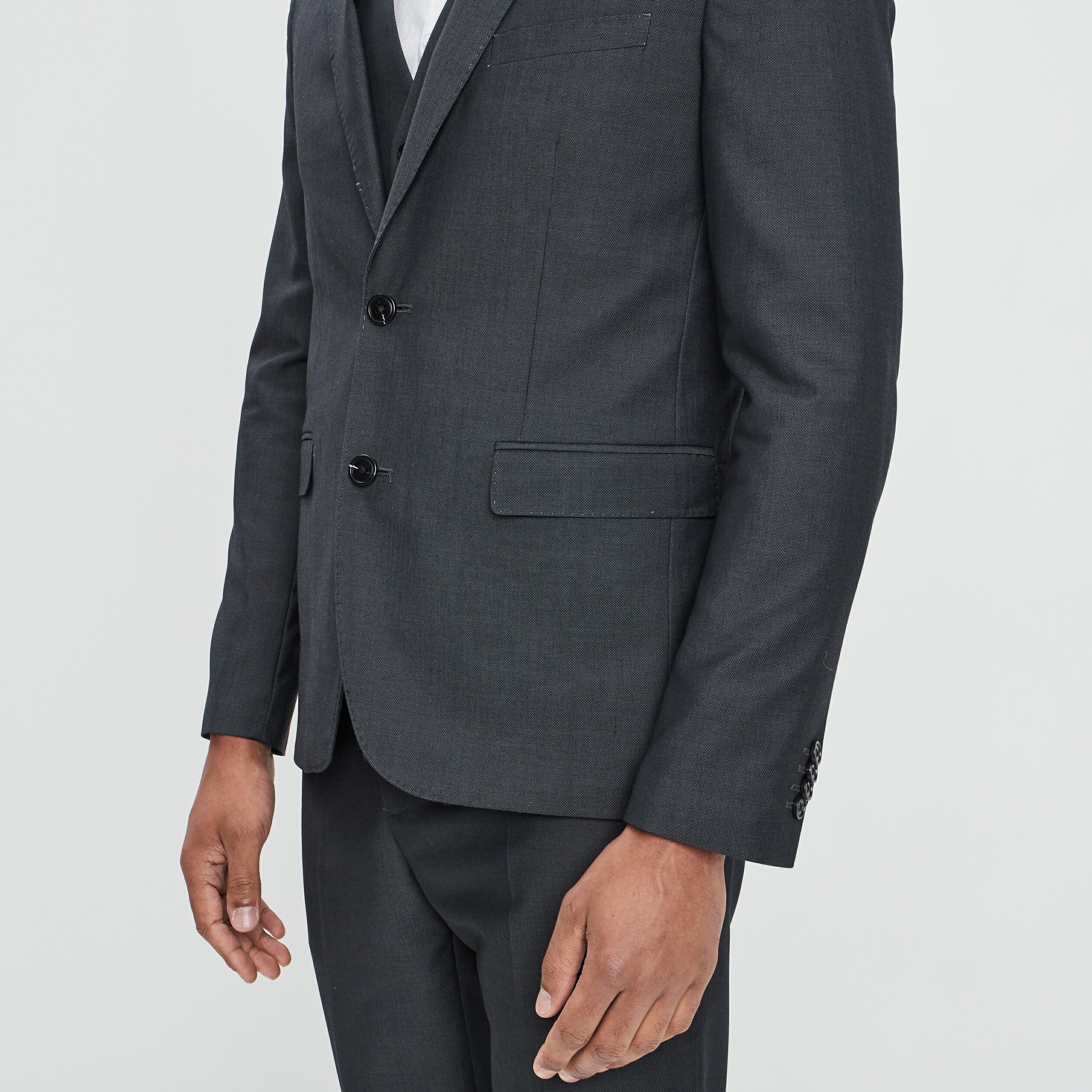 veste ajustee boutonnee gris fonce homme Veste ajustée boutonnée gris foncé homme