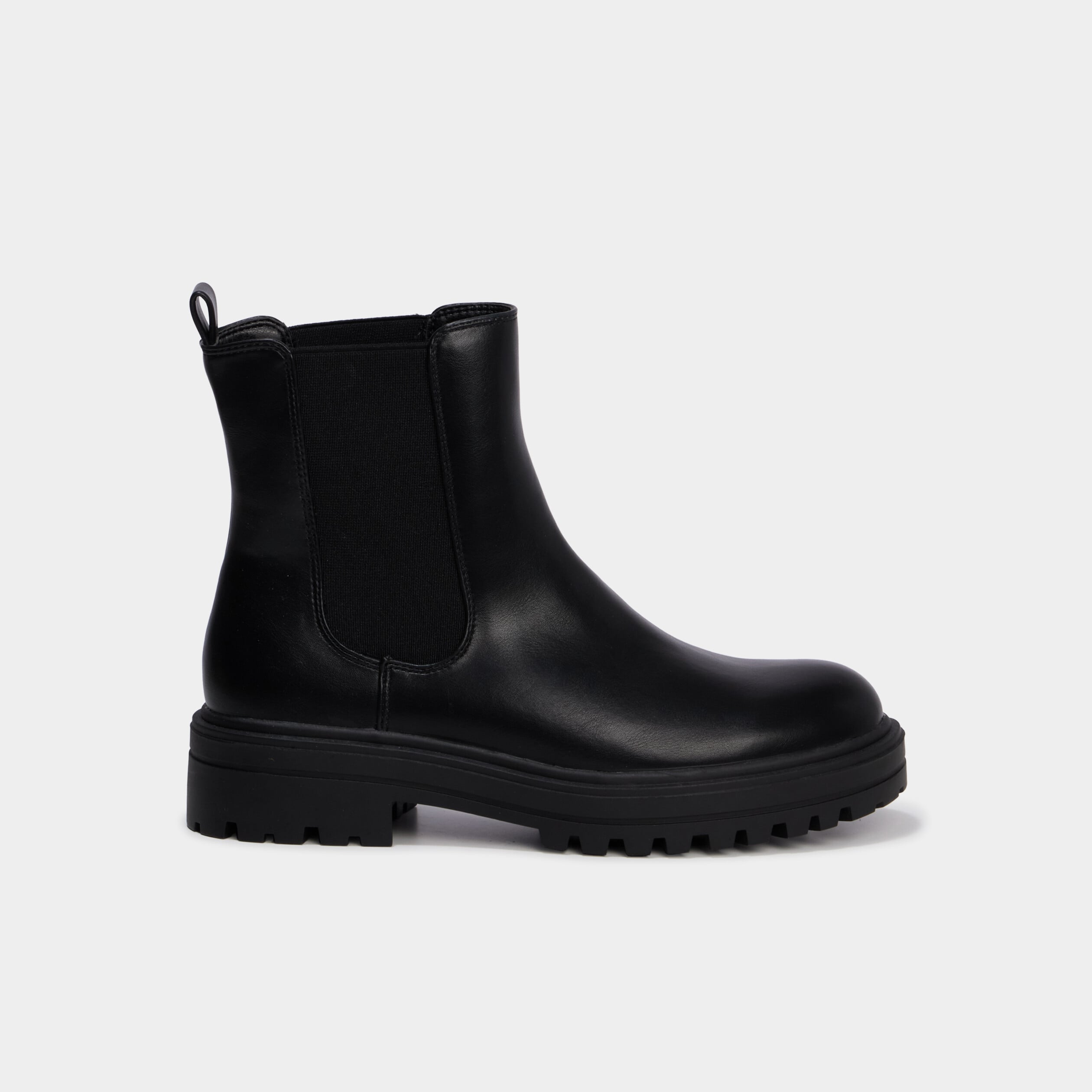 Boots chelsea crant&eacute;es noir femme