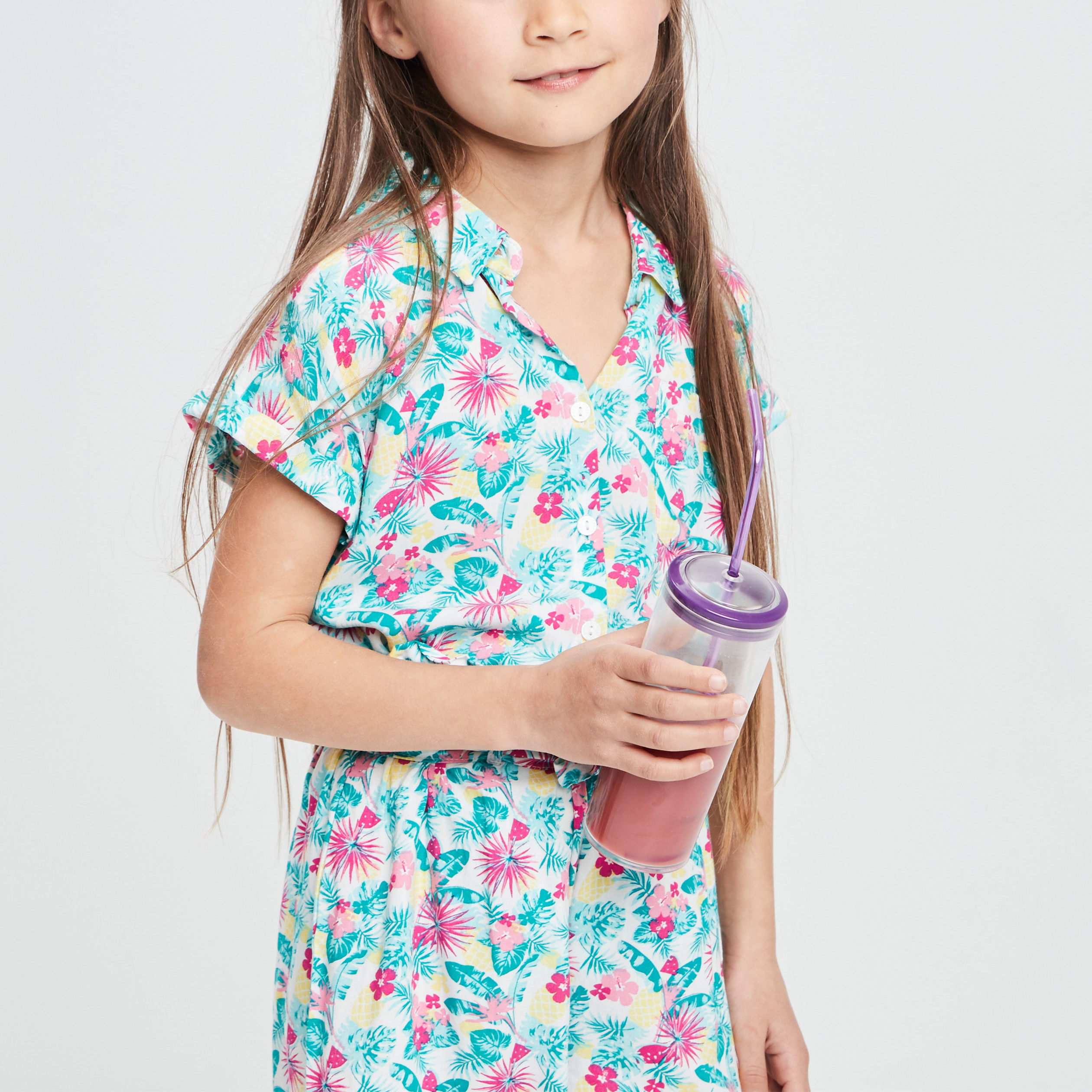 Chemise manches courtes blanc fille