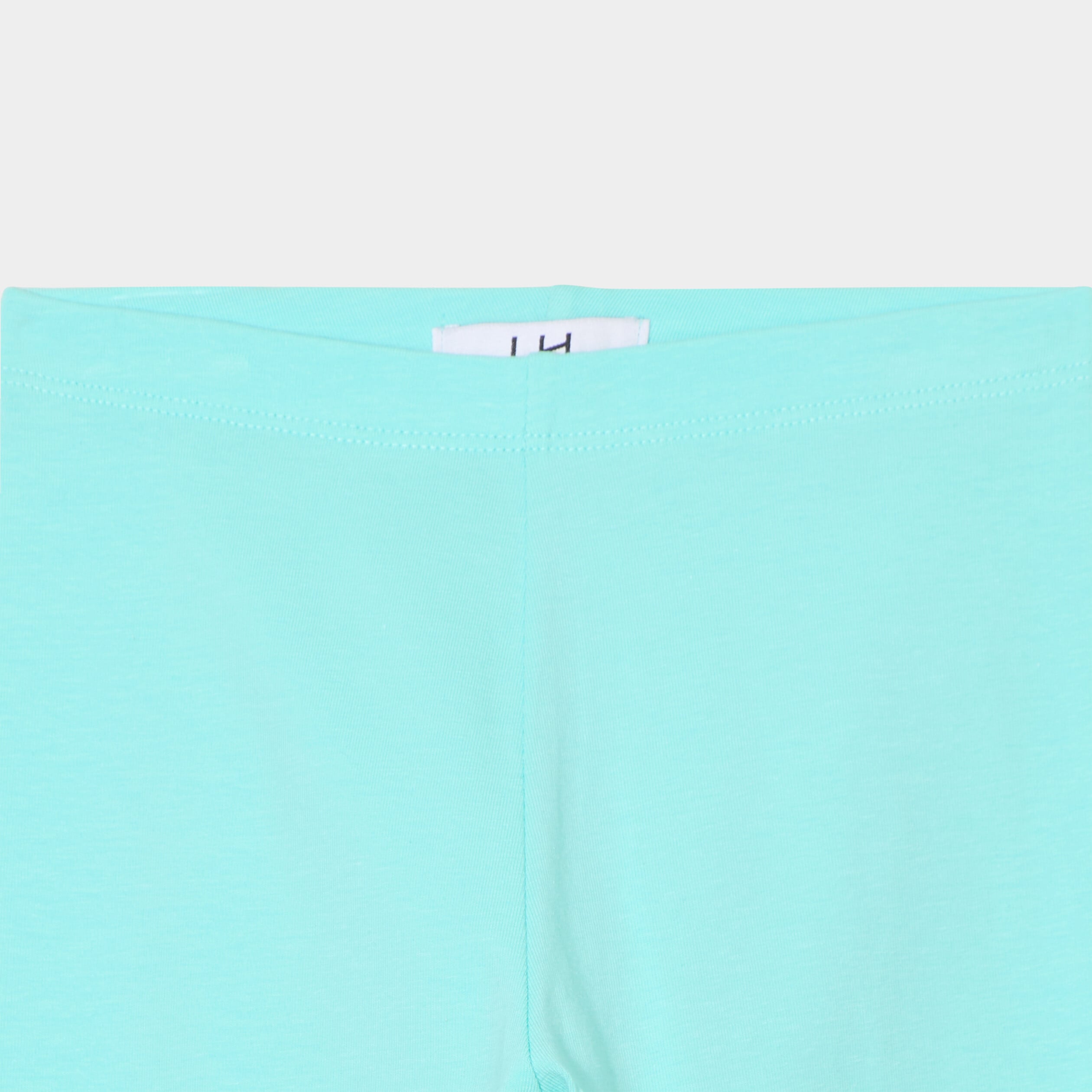 Short cycliste coton taille &eacute;lastiqu&eacute;e bleu turquoise fille