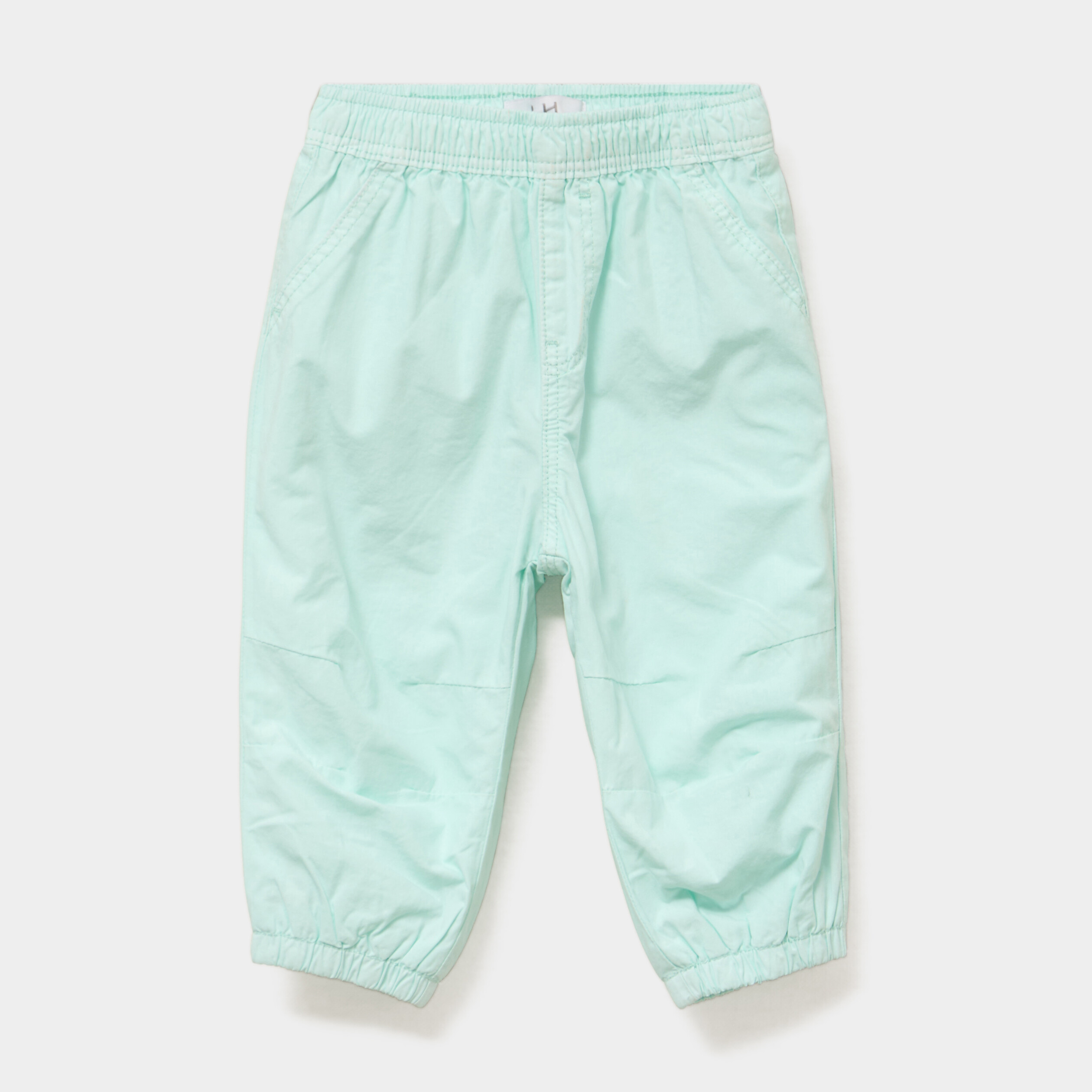 Pantalon jogger doublage coton bleu turquoise b&eacute;b&eacute; fille