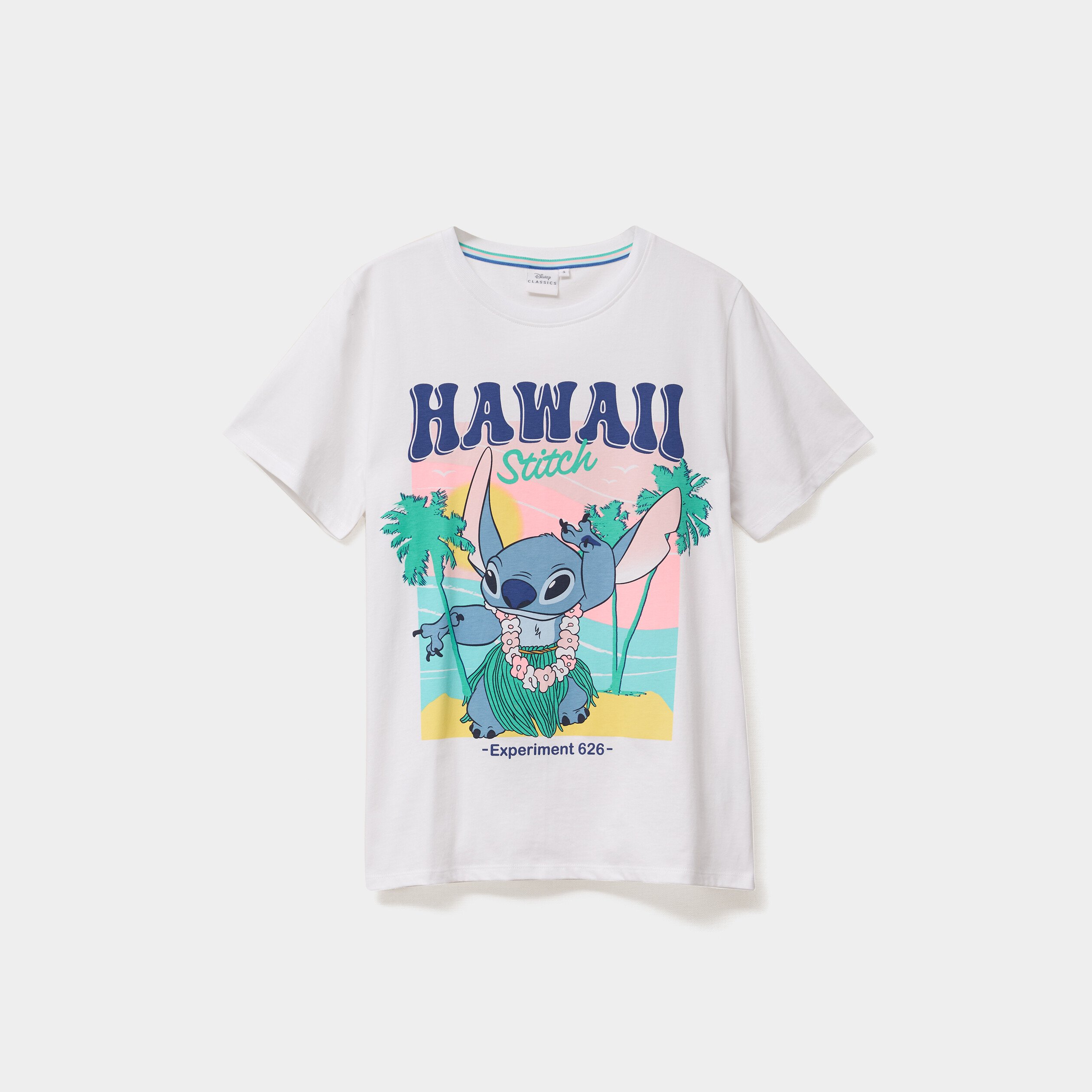 t shirt manches courtes coton stitch blanc femme T-shirt manches courtes coton Stitch blanc femme