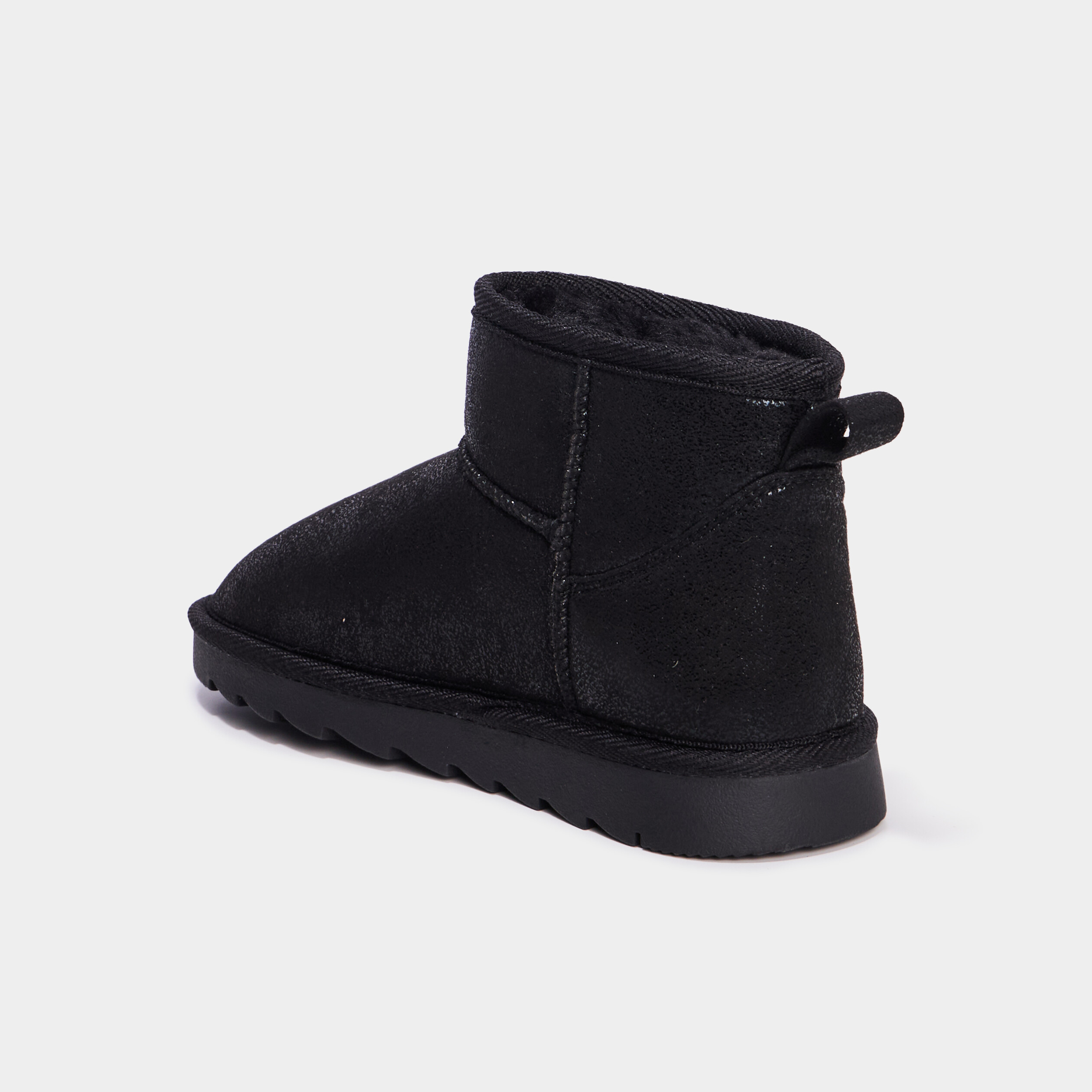 Bottines fourr&eacute;es plates noir fille