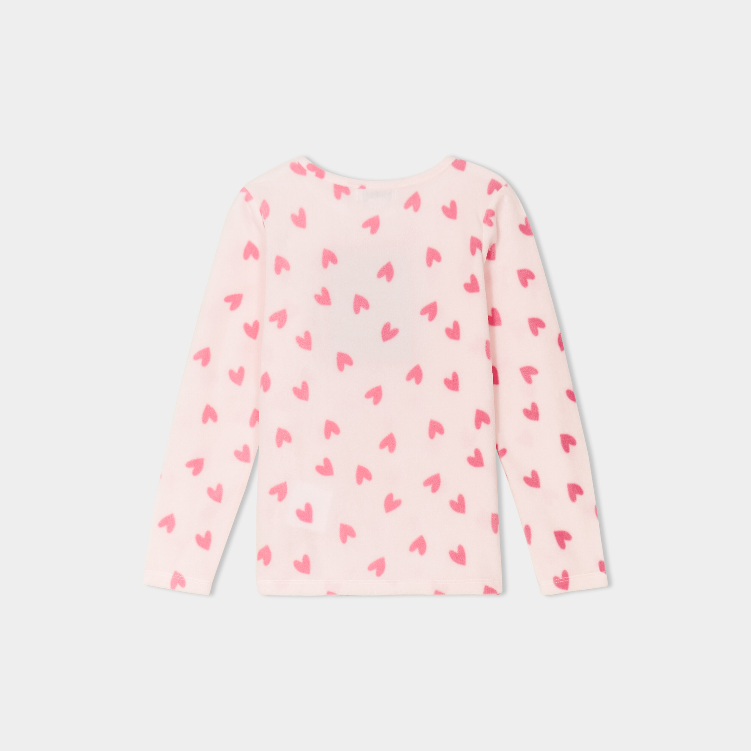 Ensemble pyjama 2 pi&egrave;ces micro polaire rose poudr&eacute;e fille