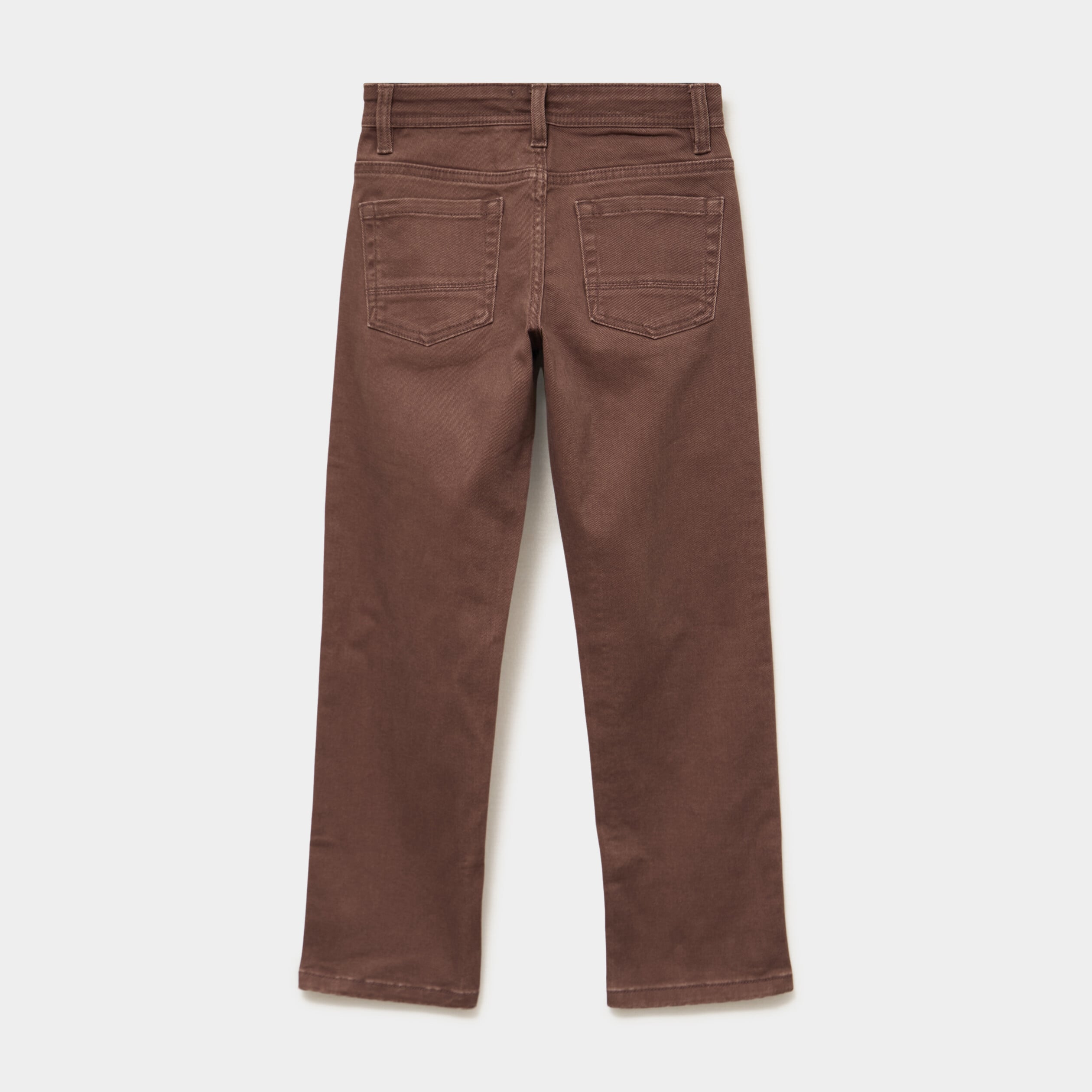 Pantalon regular coton majoritaire marron fonc&eacute; gar&ccedil;on