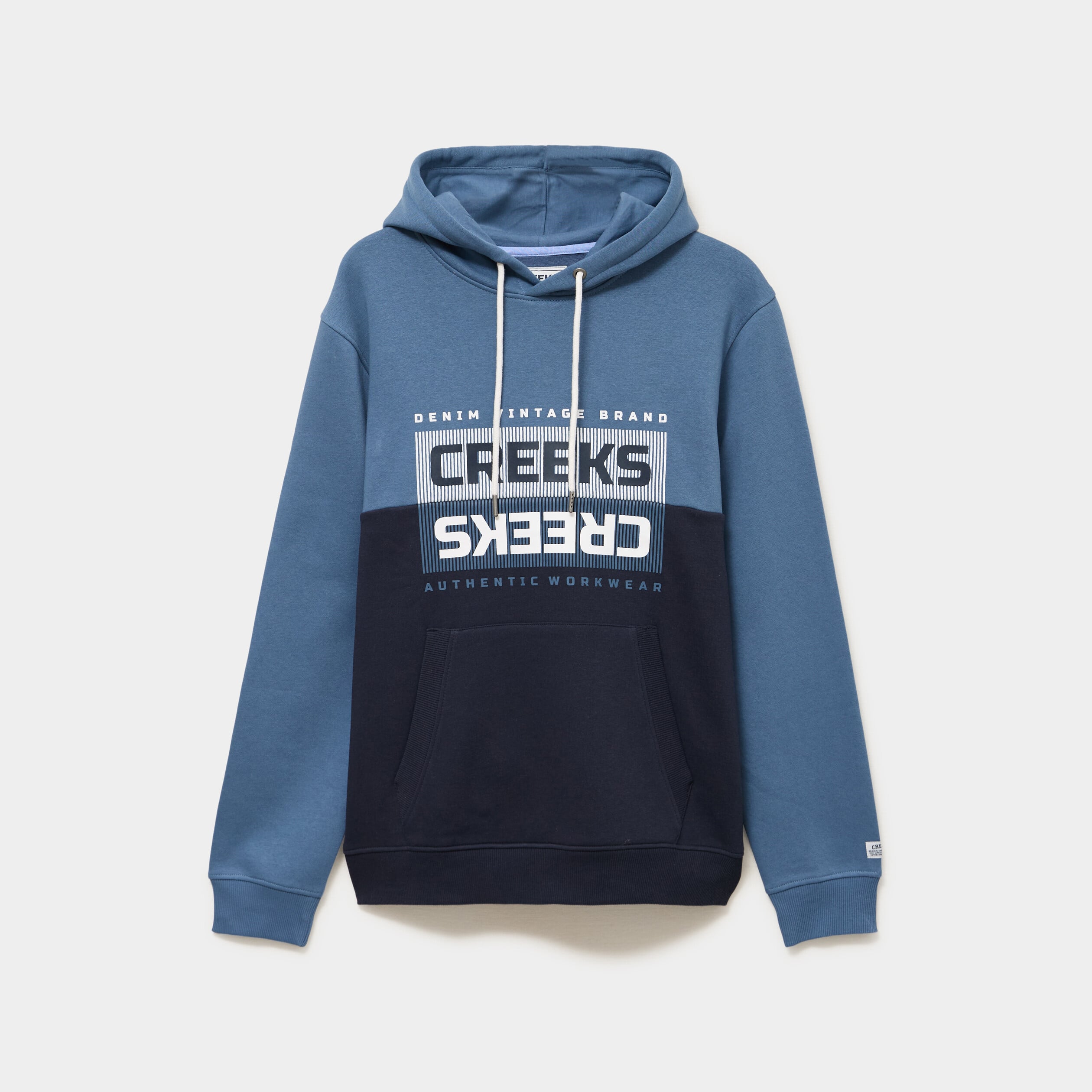 Sweat hoodie 1 poche &agrave; capuche molleton bleu gris homme