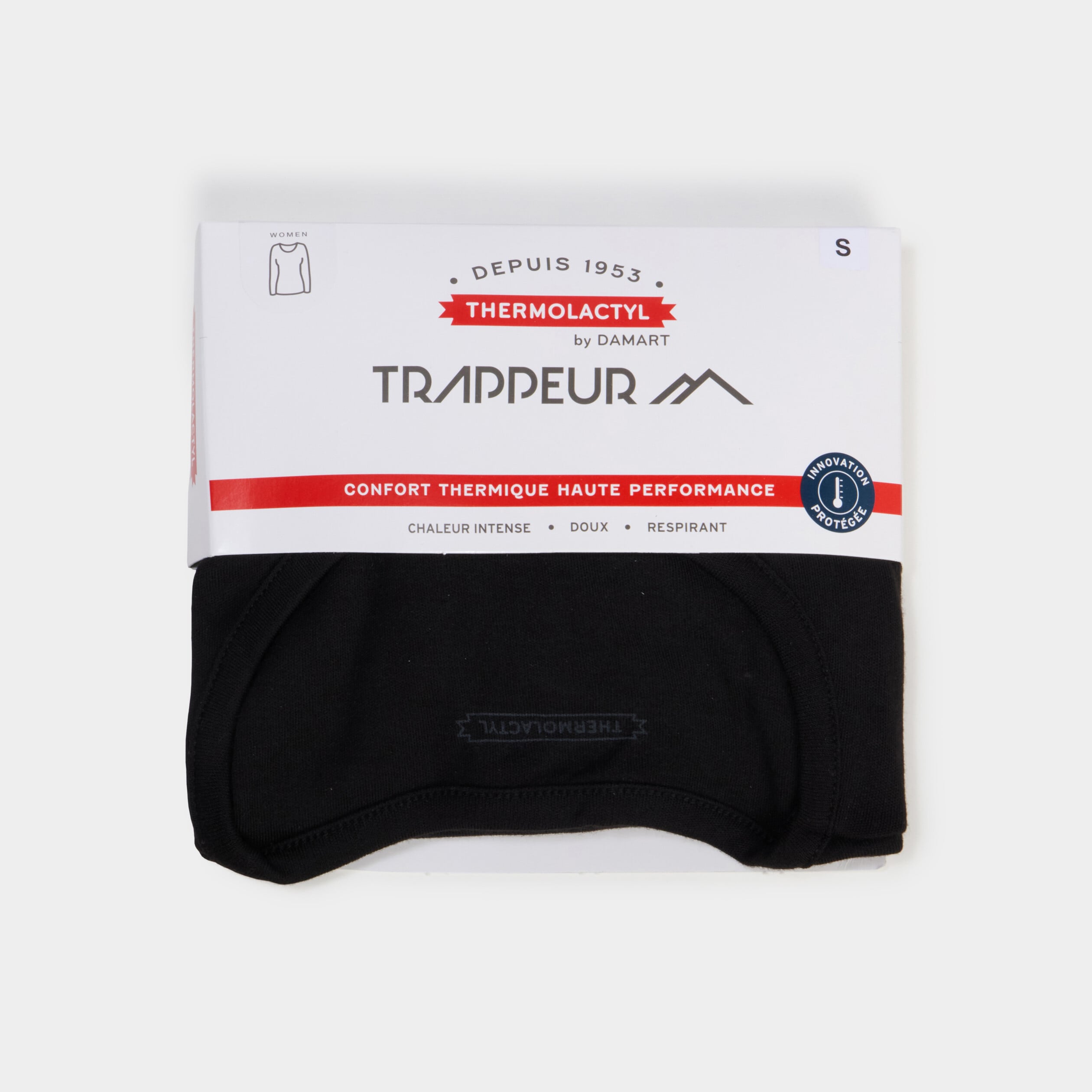T-shirt thermique Damart x Trappeur noir femme