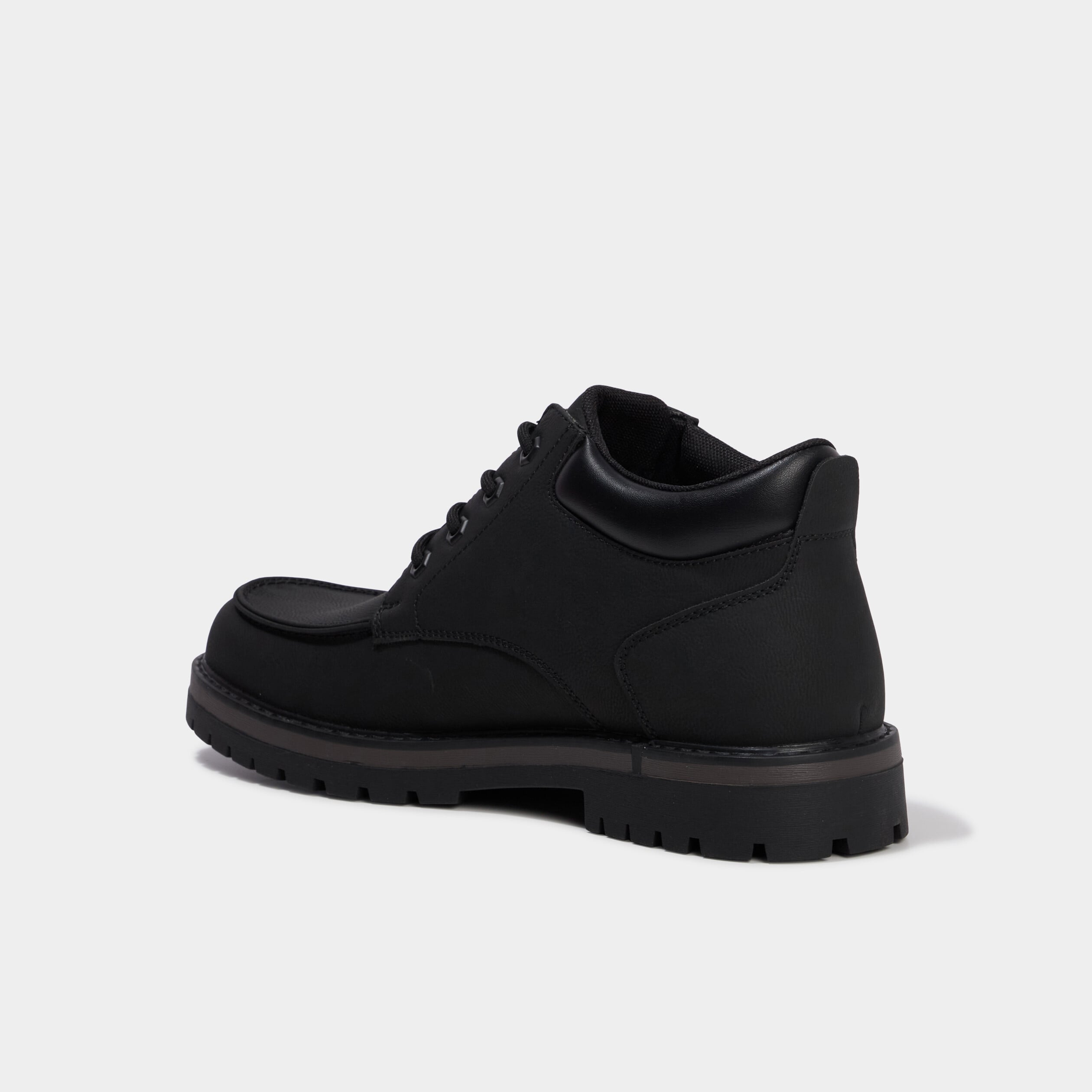 Boots crant&eacute;es &agrave; lacets noir homme