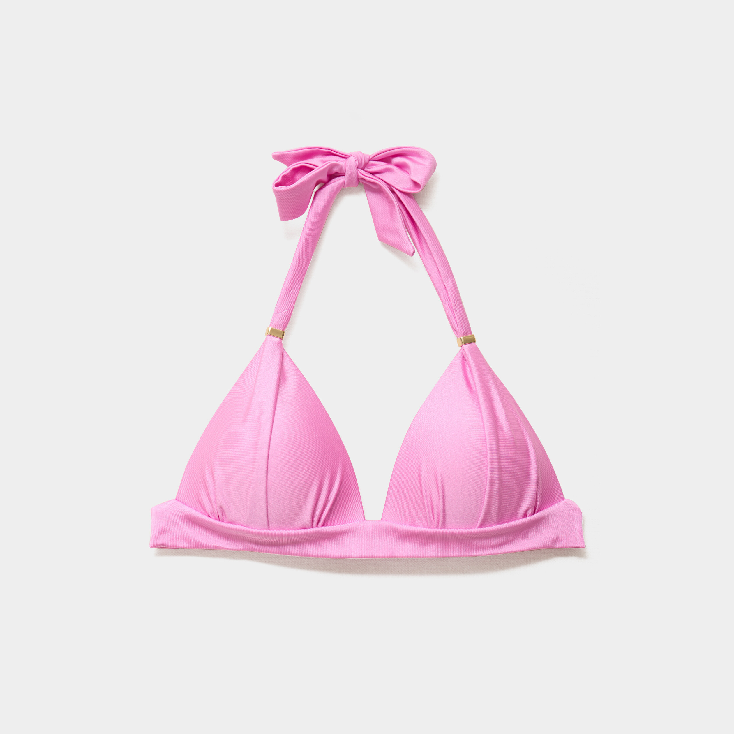 Haut de maillot de bain forme triangle rose clair femme