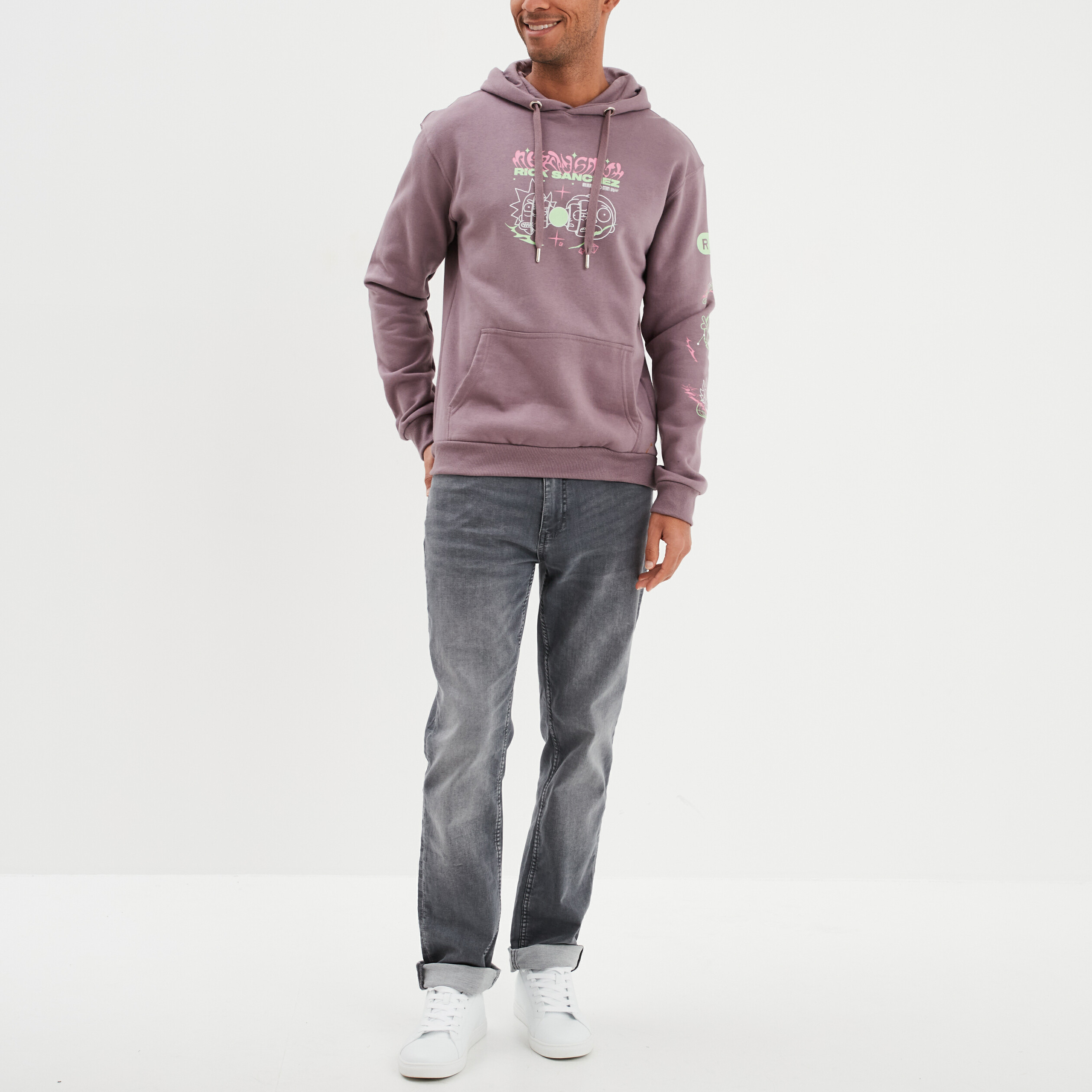 sweat hoodie a capuche rick et morty parme homme Sweat hoodie à capuche Rick et Morty parme homme