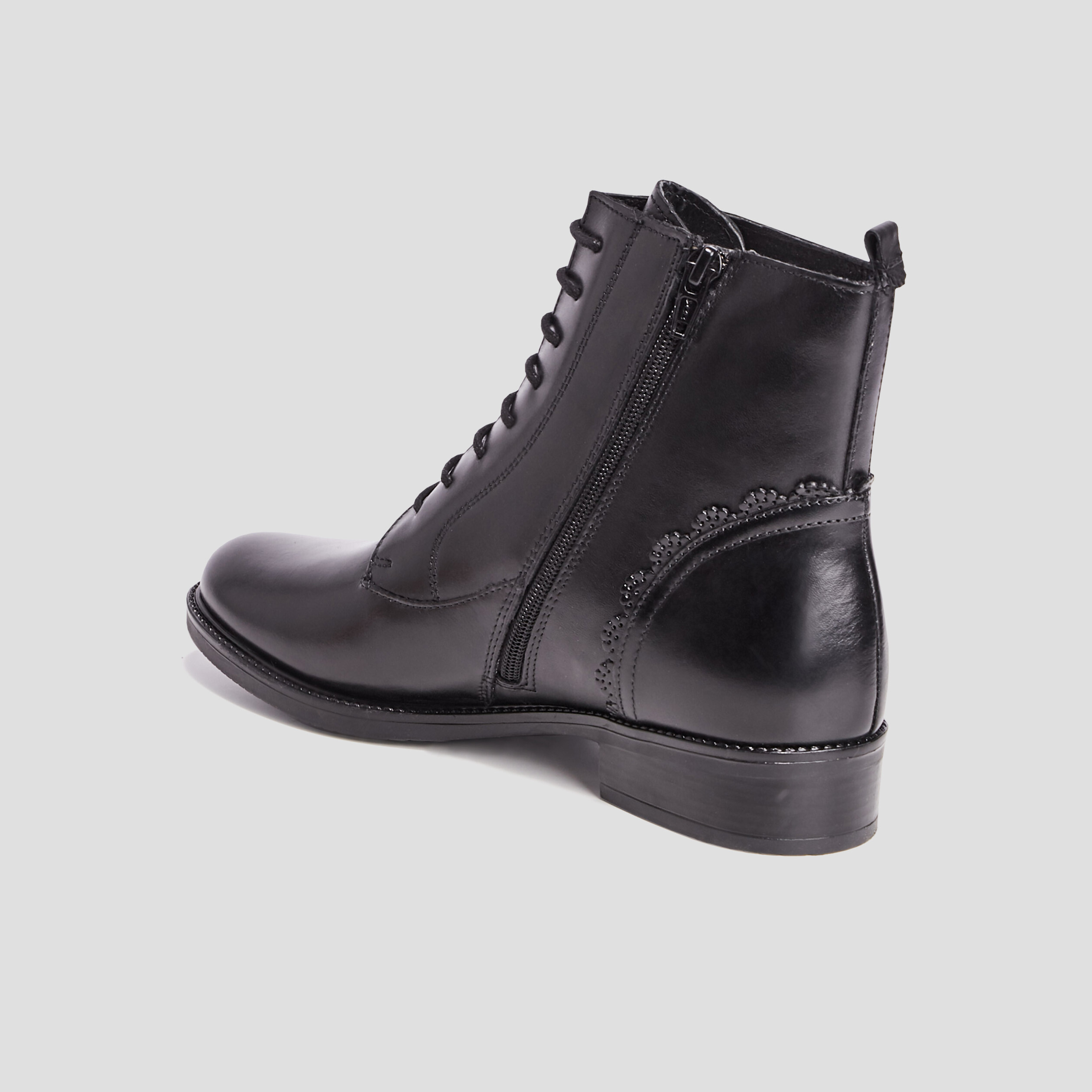bottines en cuir zippees noir femme Bottines en cuir zippées noir femme