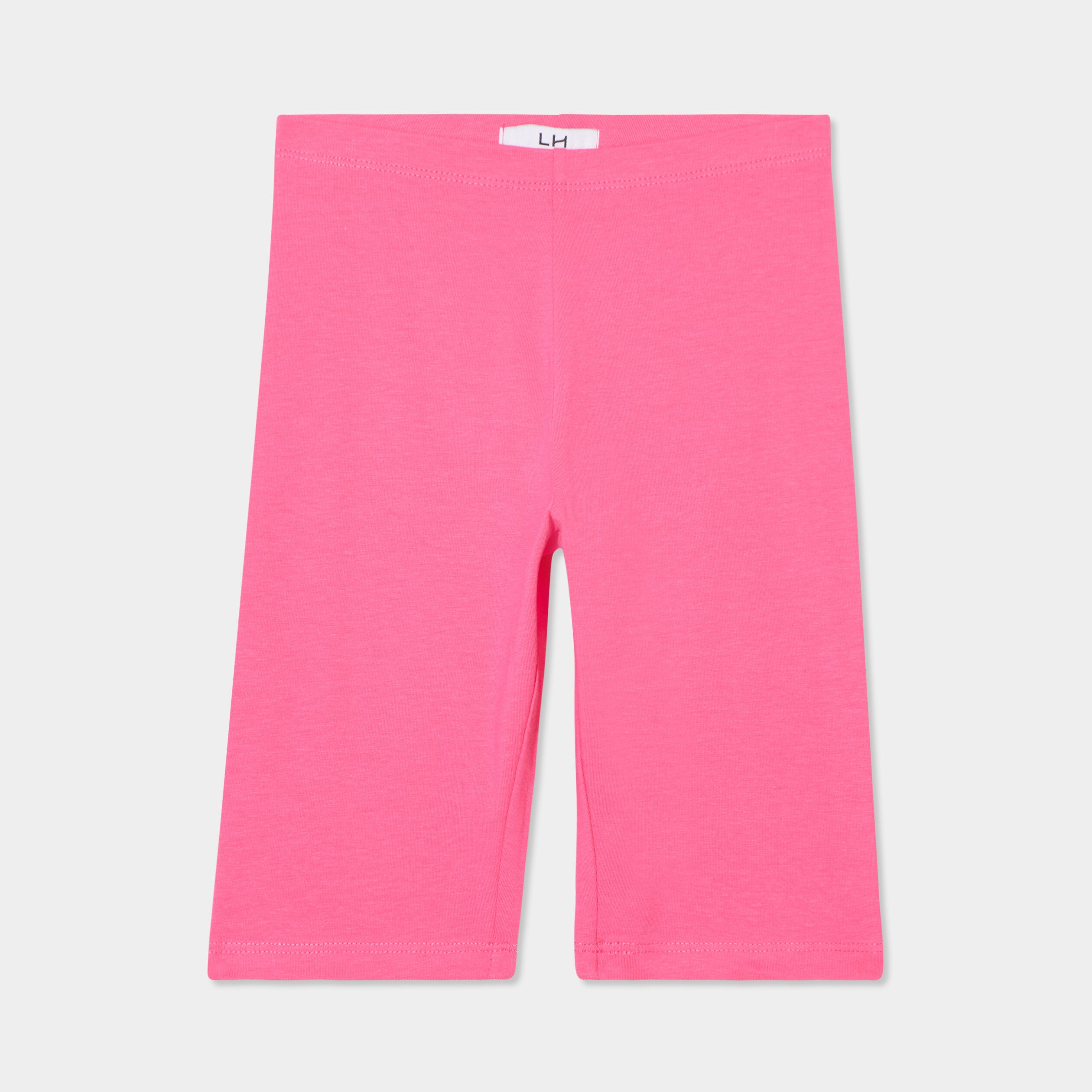 legging cycliste coton taille elastiquee rose fushia fille Legging cycliste coton taille élastiquée rose fushia fille