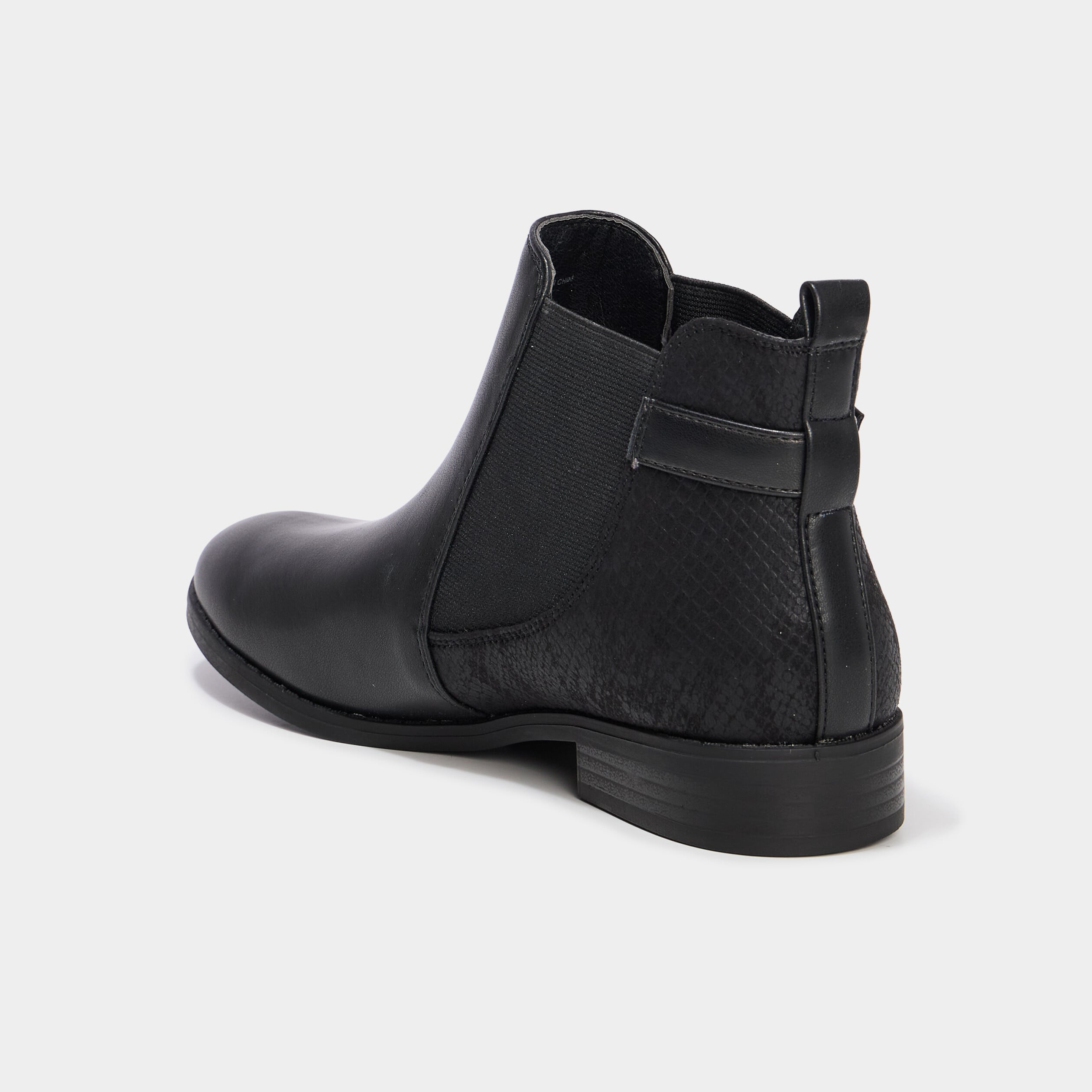 Bottines chelsea avec boucles noir femme
