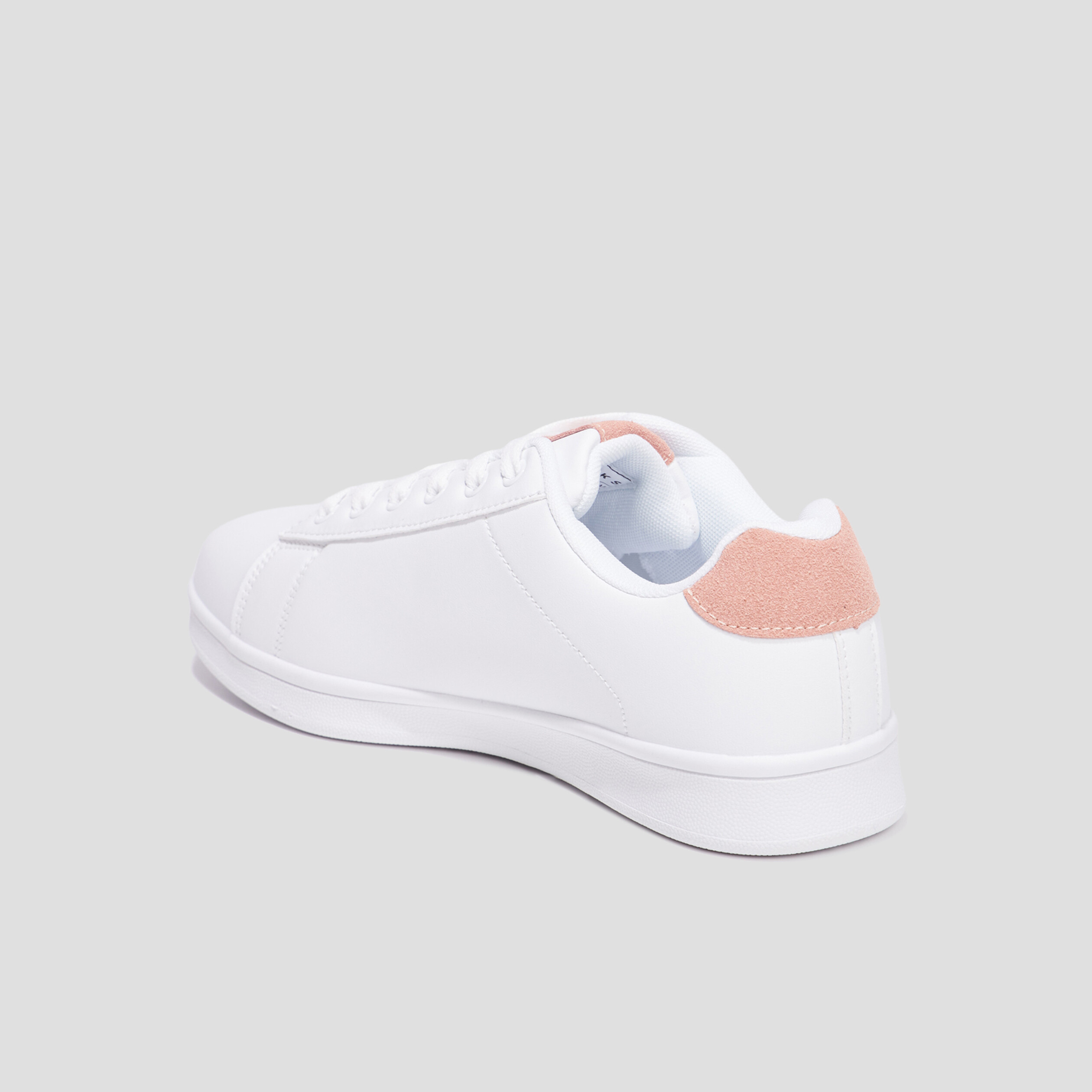 Tennis basses &agrave; lacets bout rond rose femme
