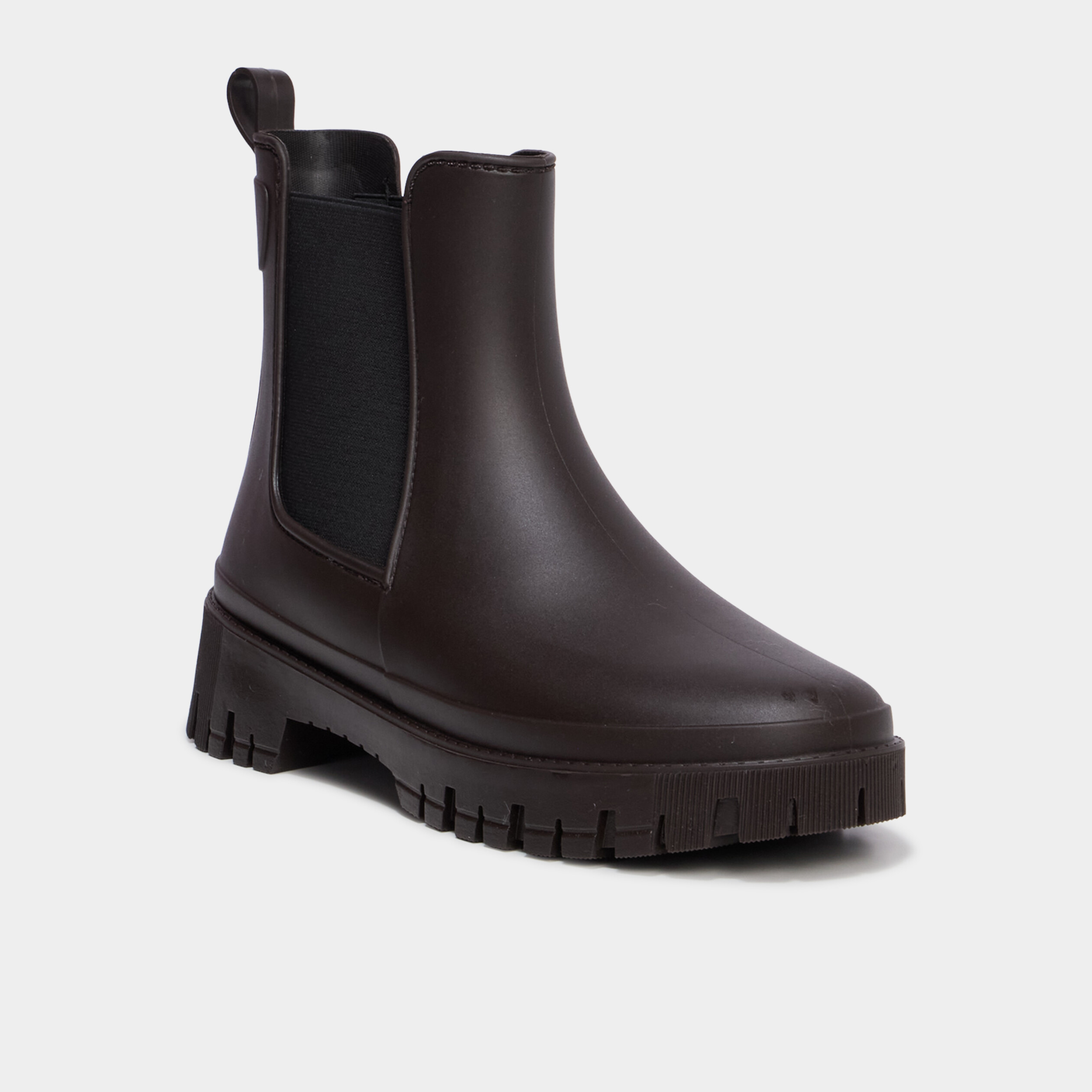 Bottes de pluie crant&eacute;es marron femme