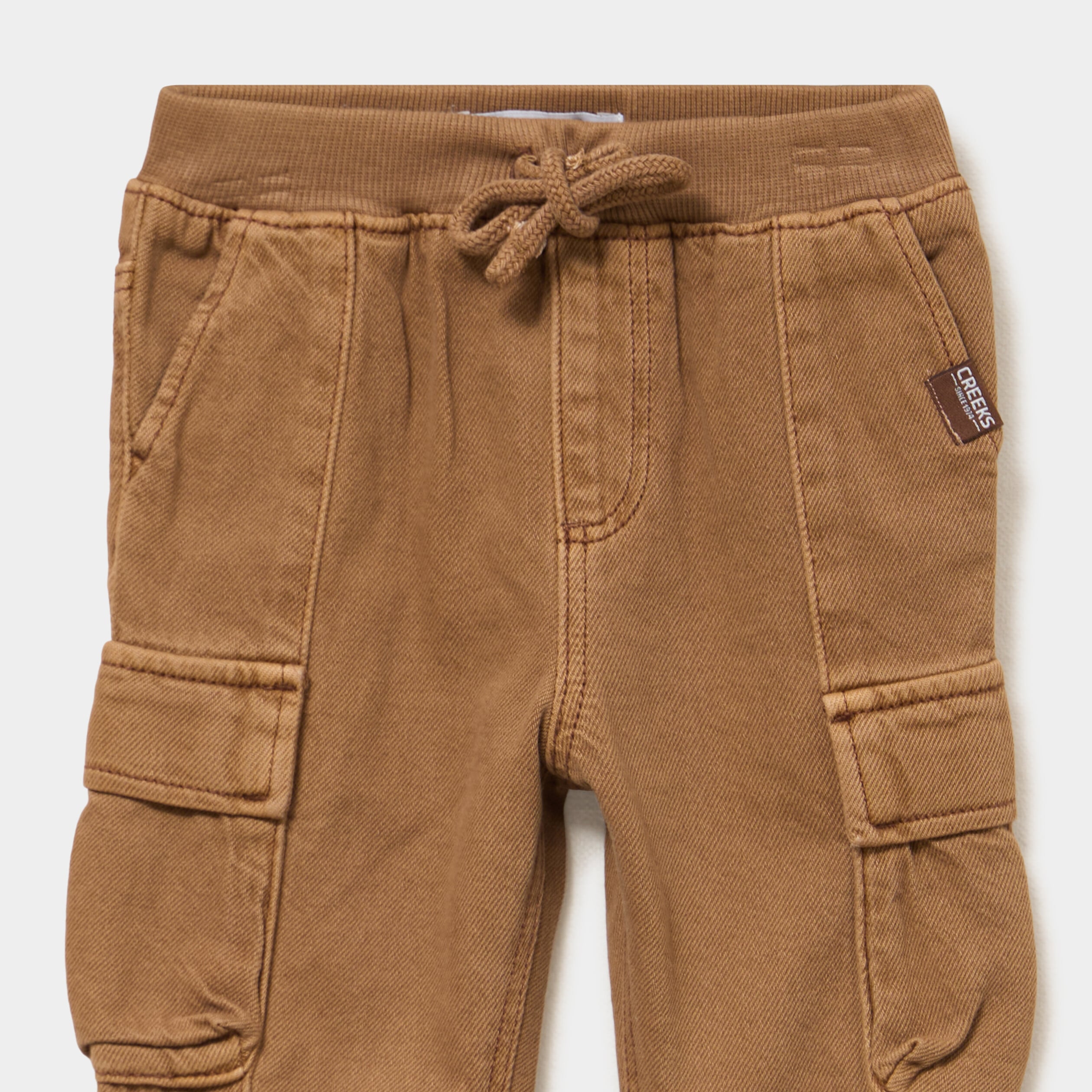 Pantalon cargo coton marron fonc&eacute; b&eacute;b&eacute; gar&ccedil;on