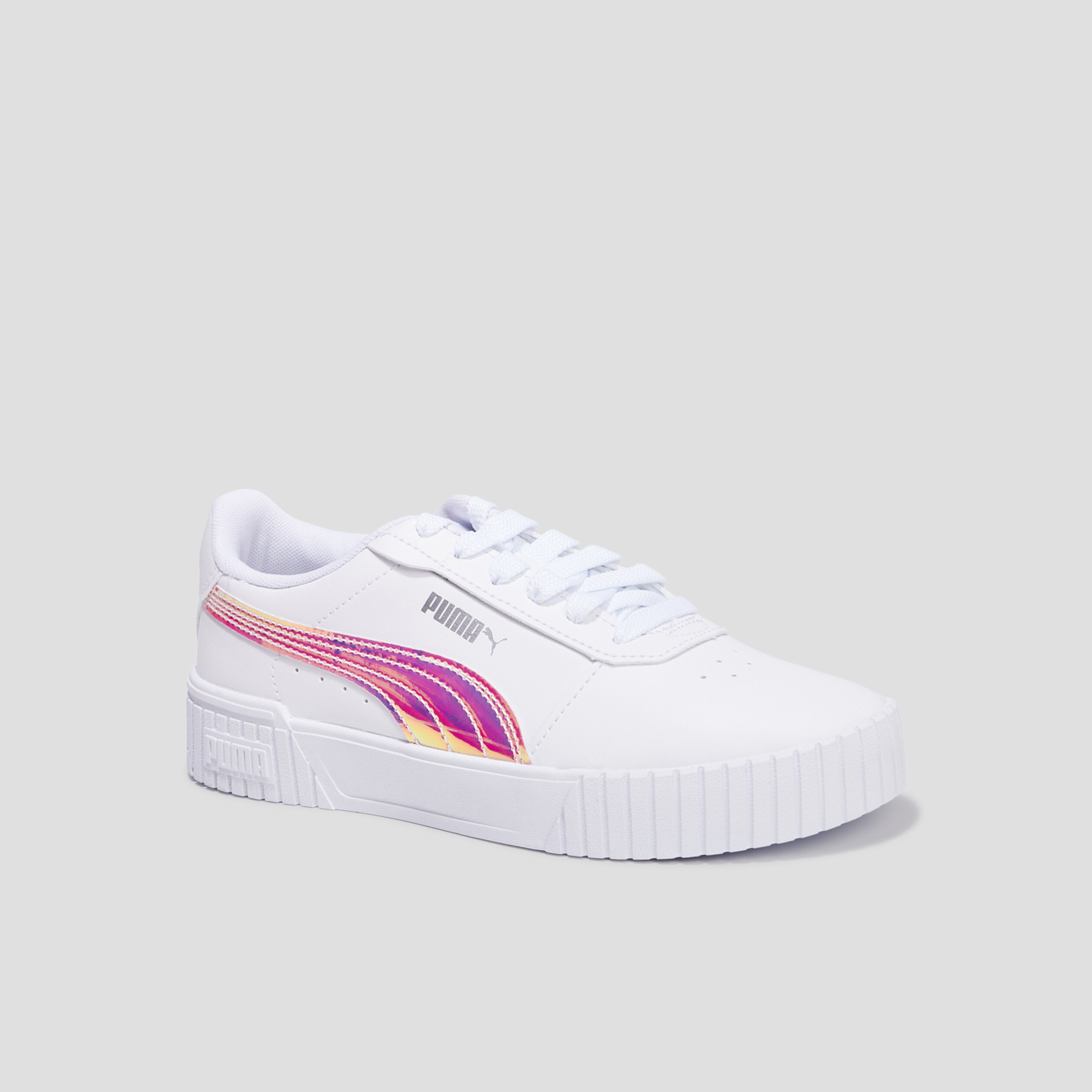 Tennis à lacets Puma Carina 2.0 Holo blanc fille