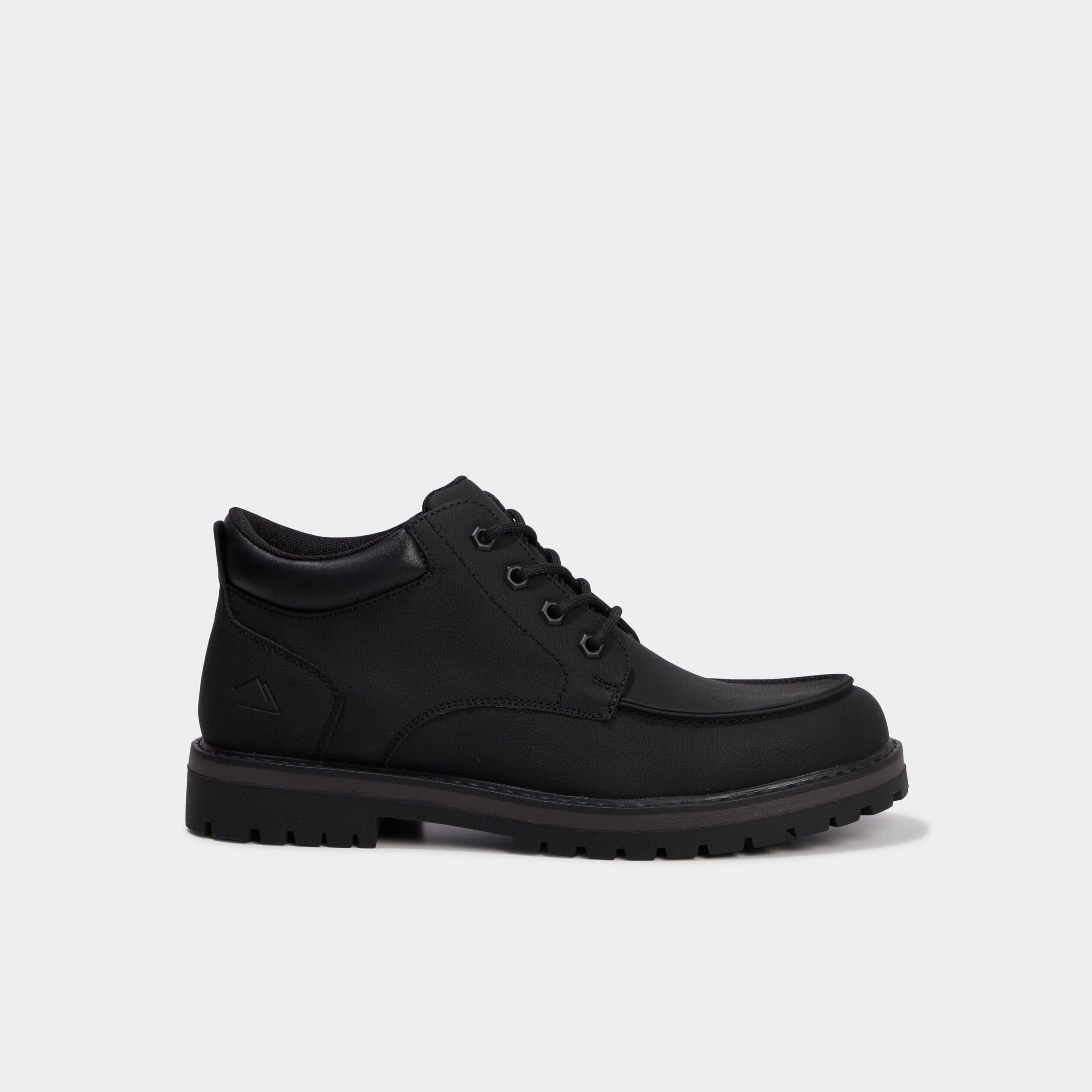 Boots crant&eacute;es &agrave; lacets noir homme