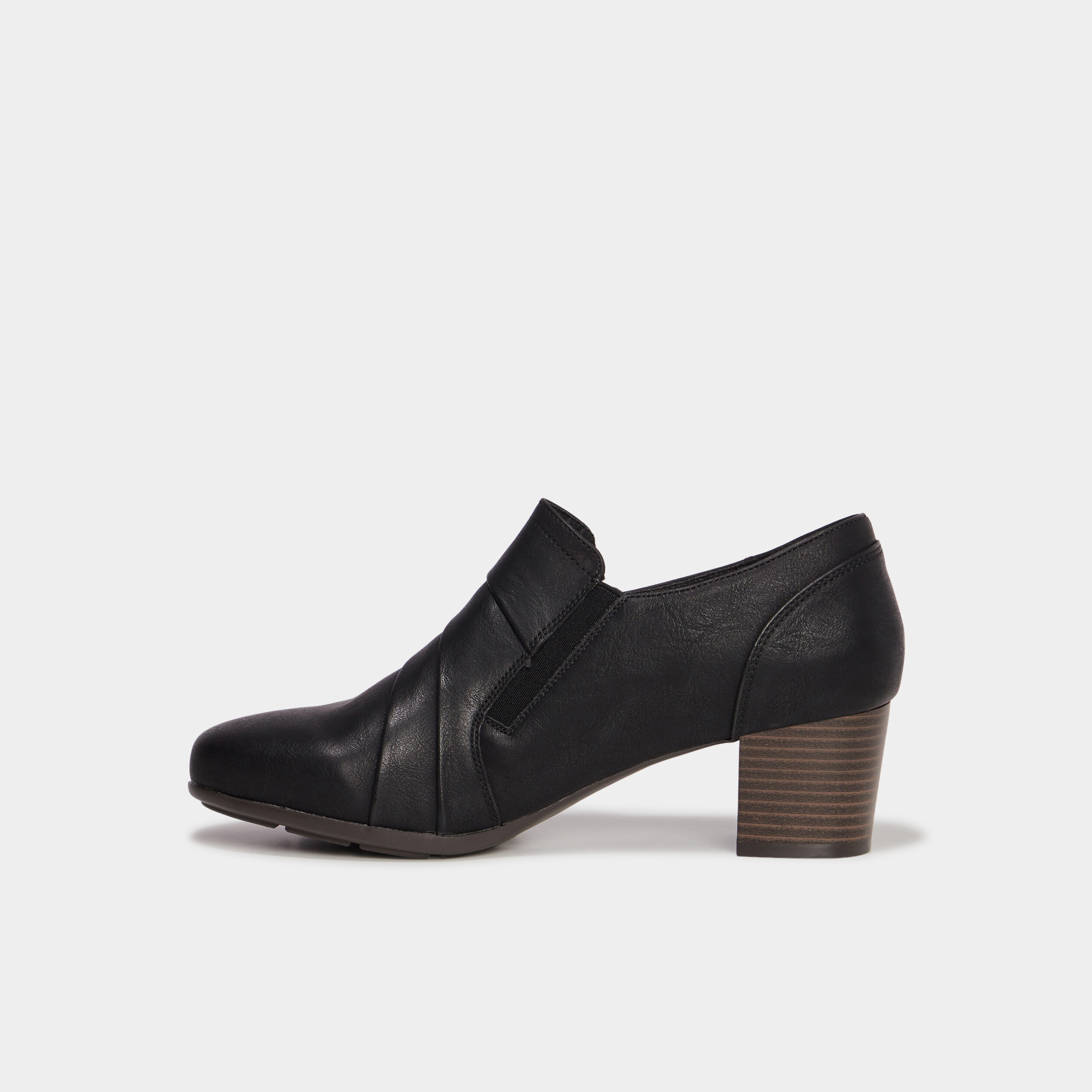 Bottines confort &agrave; talons zipp&eacute;s noir femme