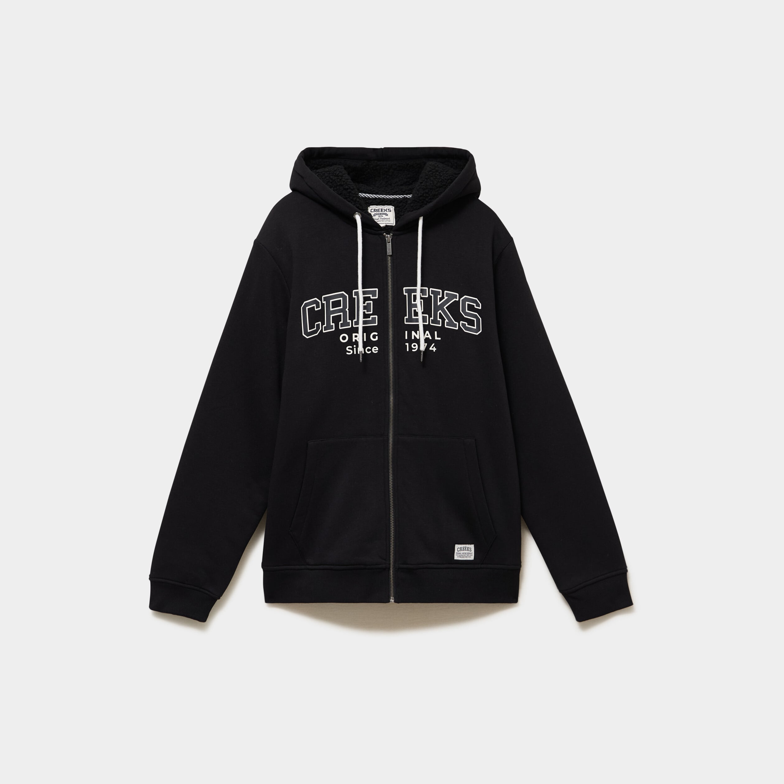 Sweat zipp&eacute; &agrave; capuche doubl&eacute; noir homme