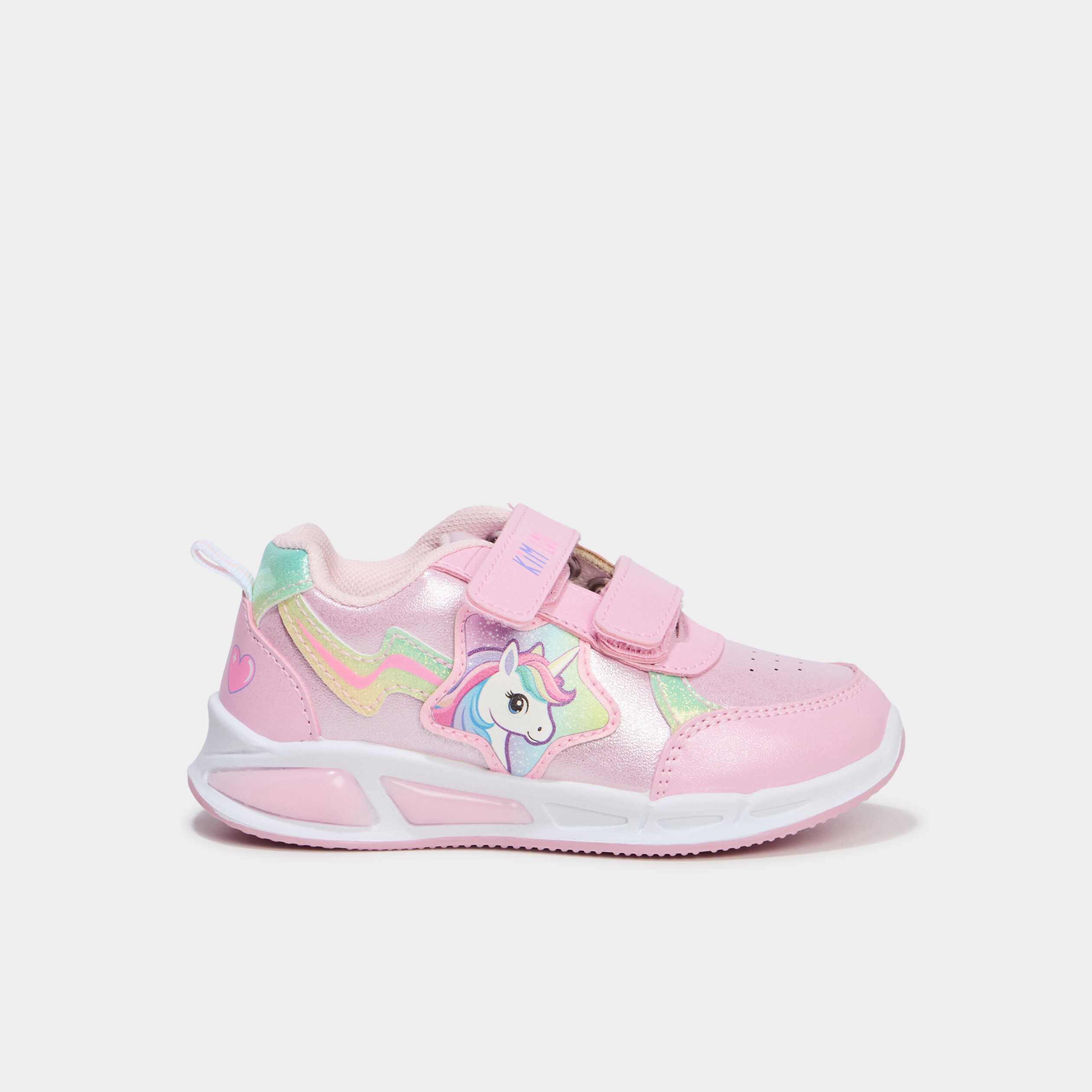 Baskets running semelles lumineuses rose fille