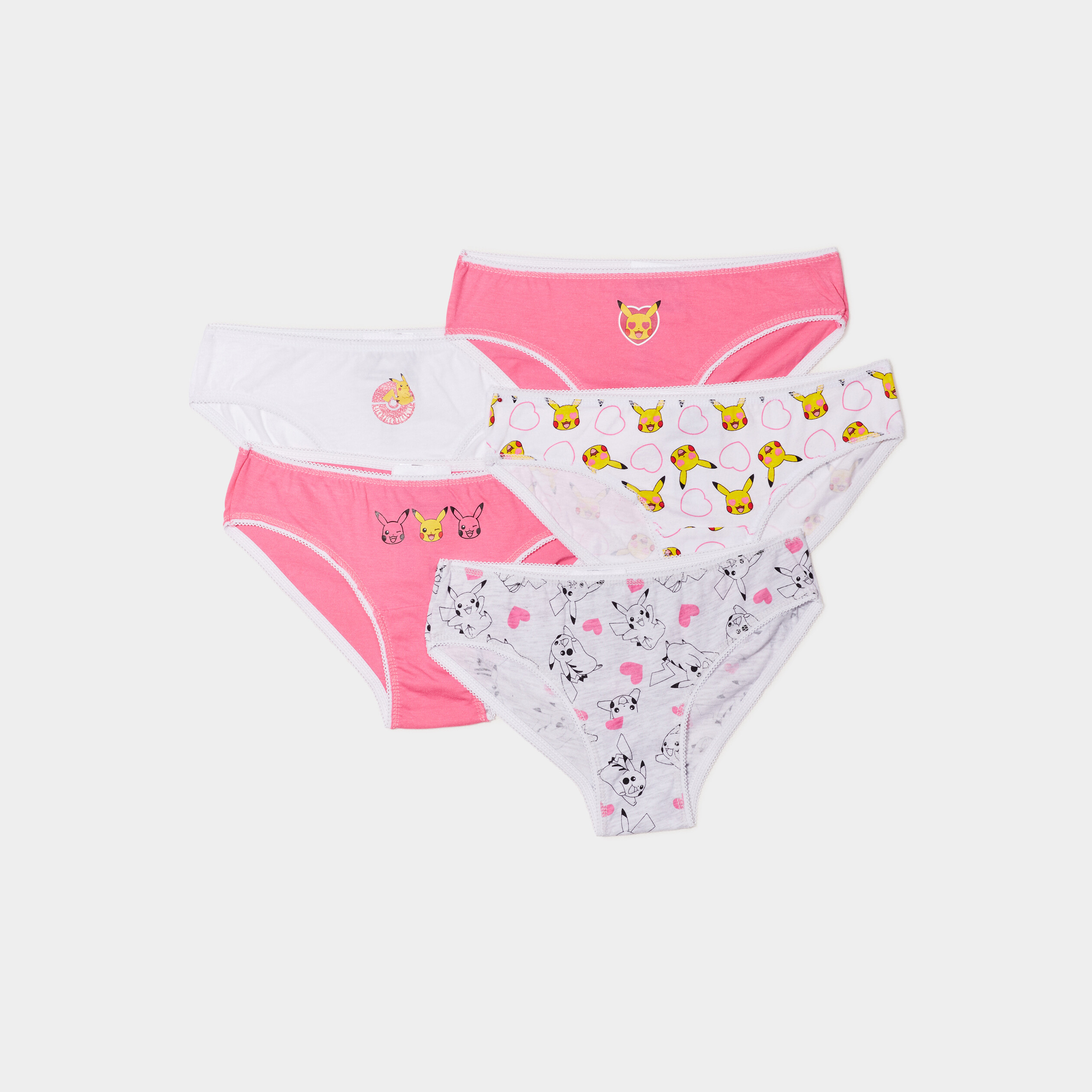 lot de 5 culottes pokemon pikachu rose fille Lot de 5 culottes Pokémon Pikachu rose fille