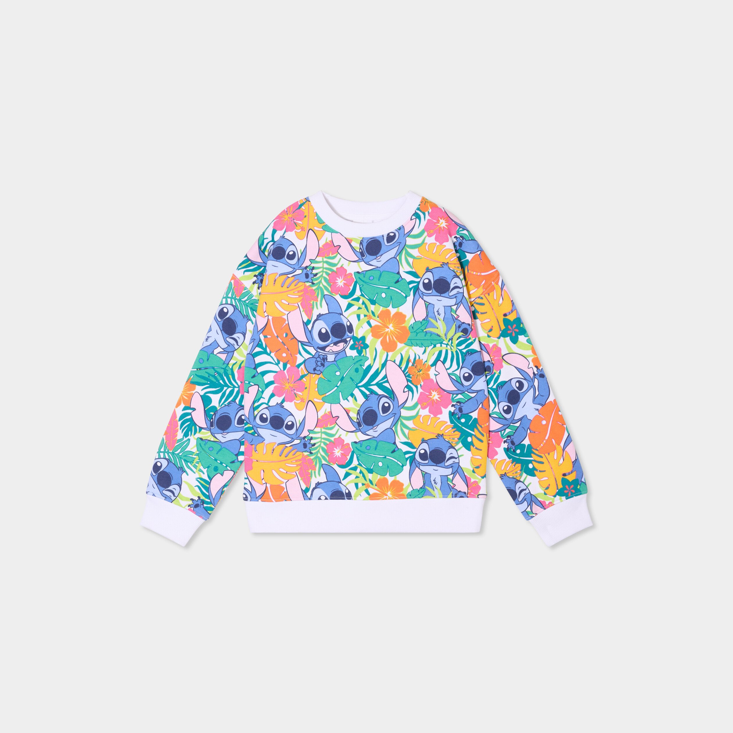 sweat droit manches longues stitch multicolore fille Sweat droit manches longues Stitch multicolore fille